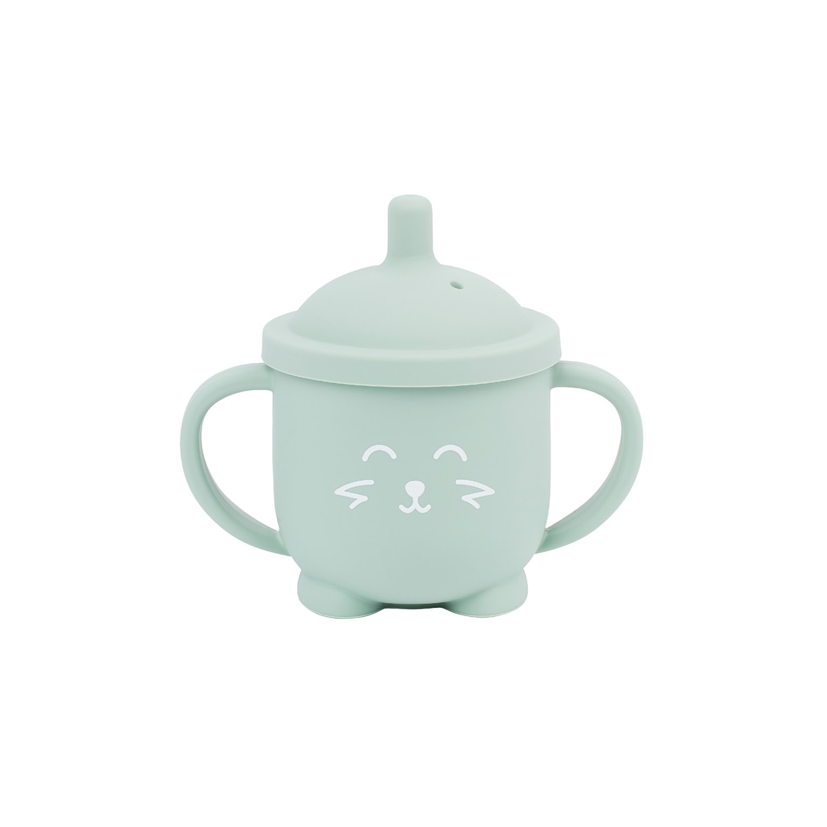 Copo de Silicone com Palhinha Isy Cup Verde Água-1