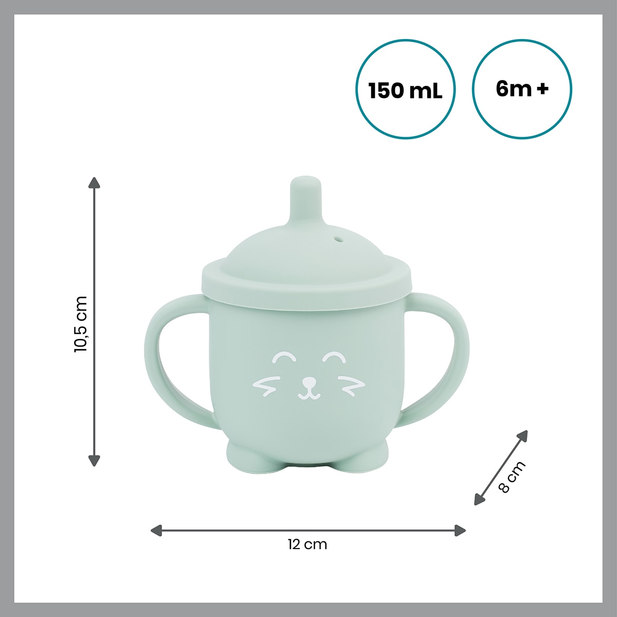 Copo de Silicone com Palhinha Isy Cup Verde Água-6