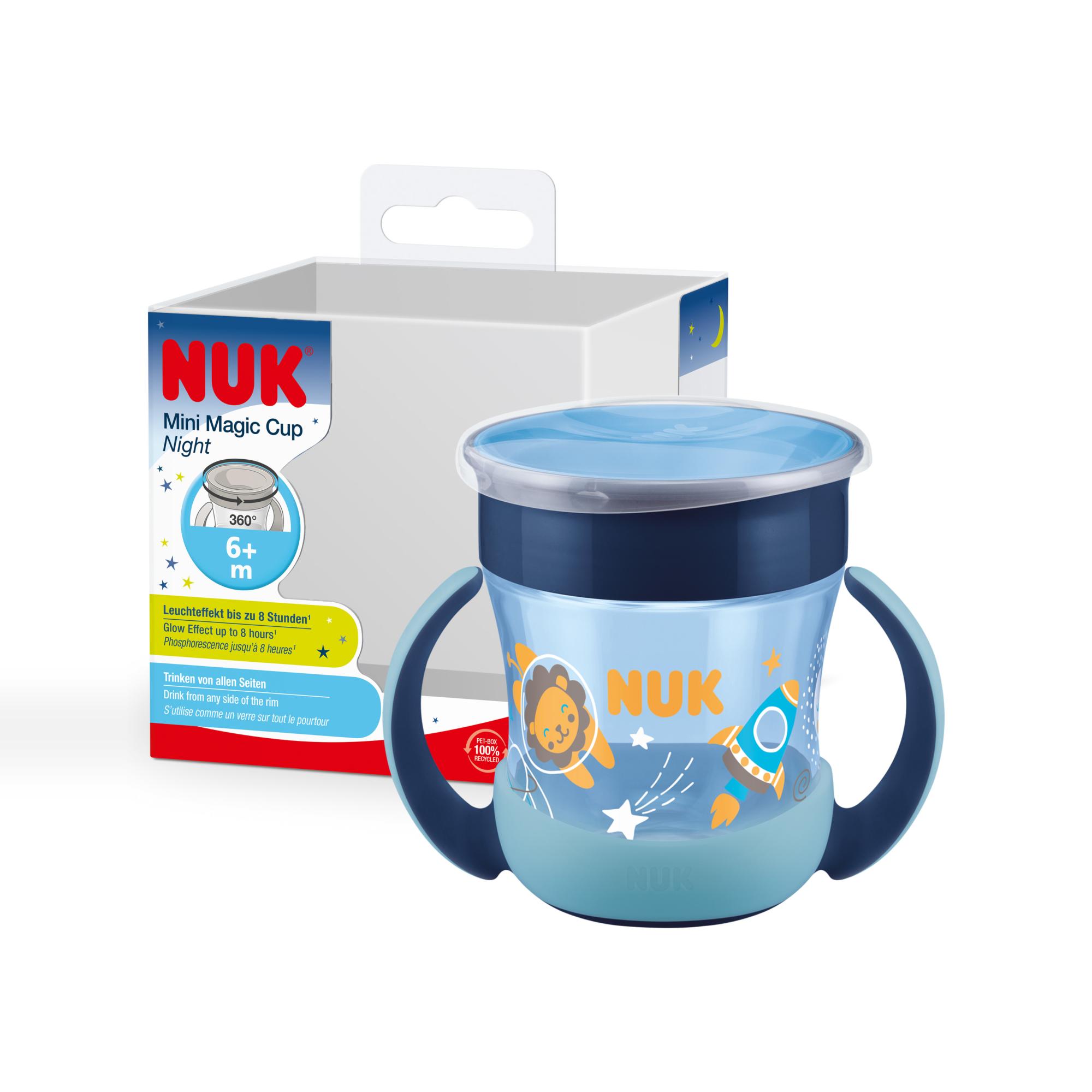 Nuk - Taza de aprendizaje Nuk magic Glow in dark 160ml.