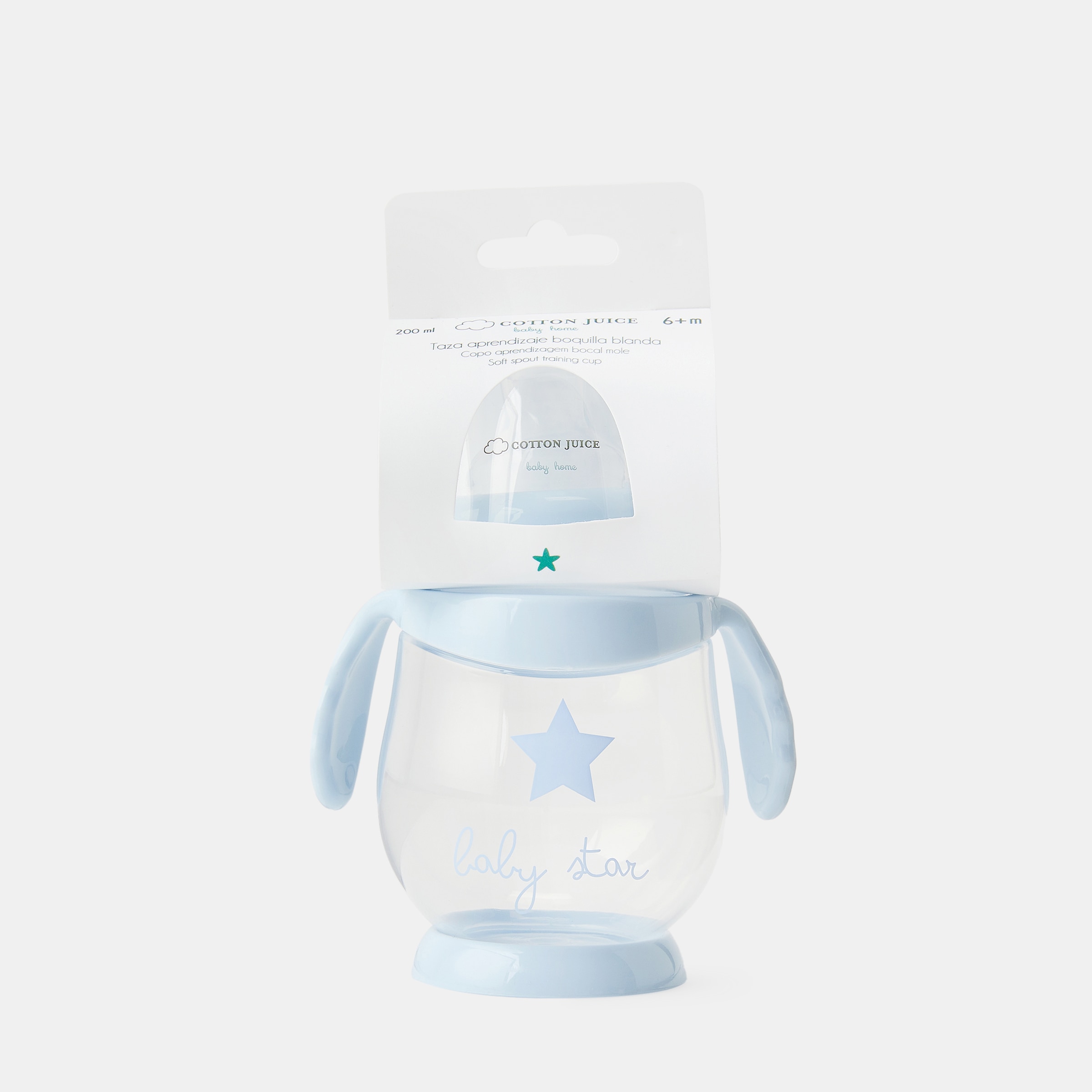 Taza de aprendizaje Cotton Juice Baby Home estrella con boquilla blanda - Azul Azul-3