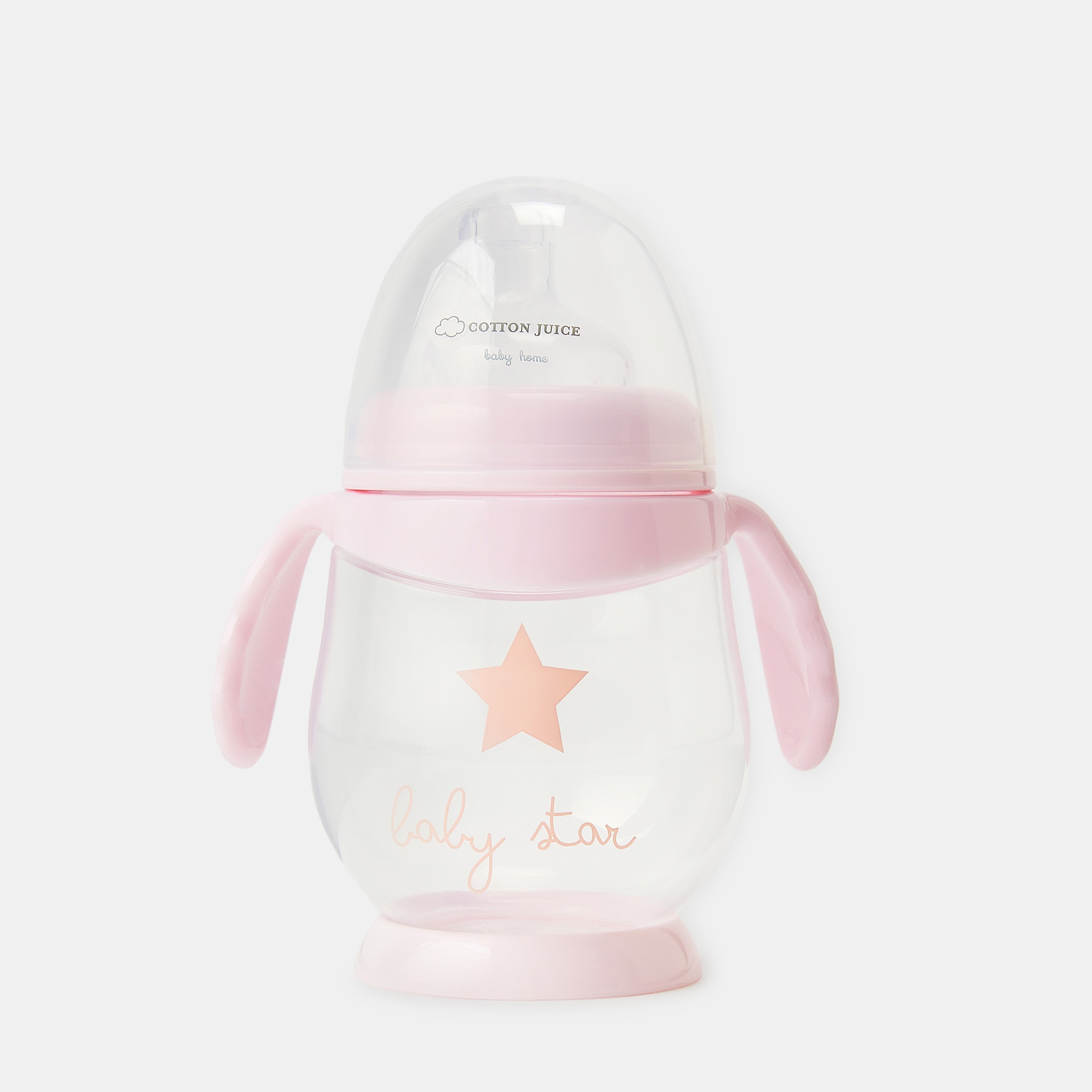 Taza de aprendizaje Cotton Juice Baby Home estrella con boquilla blanda - Rosa Rosa-1
