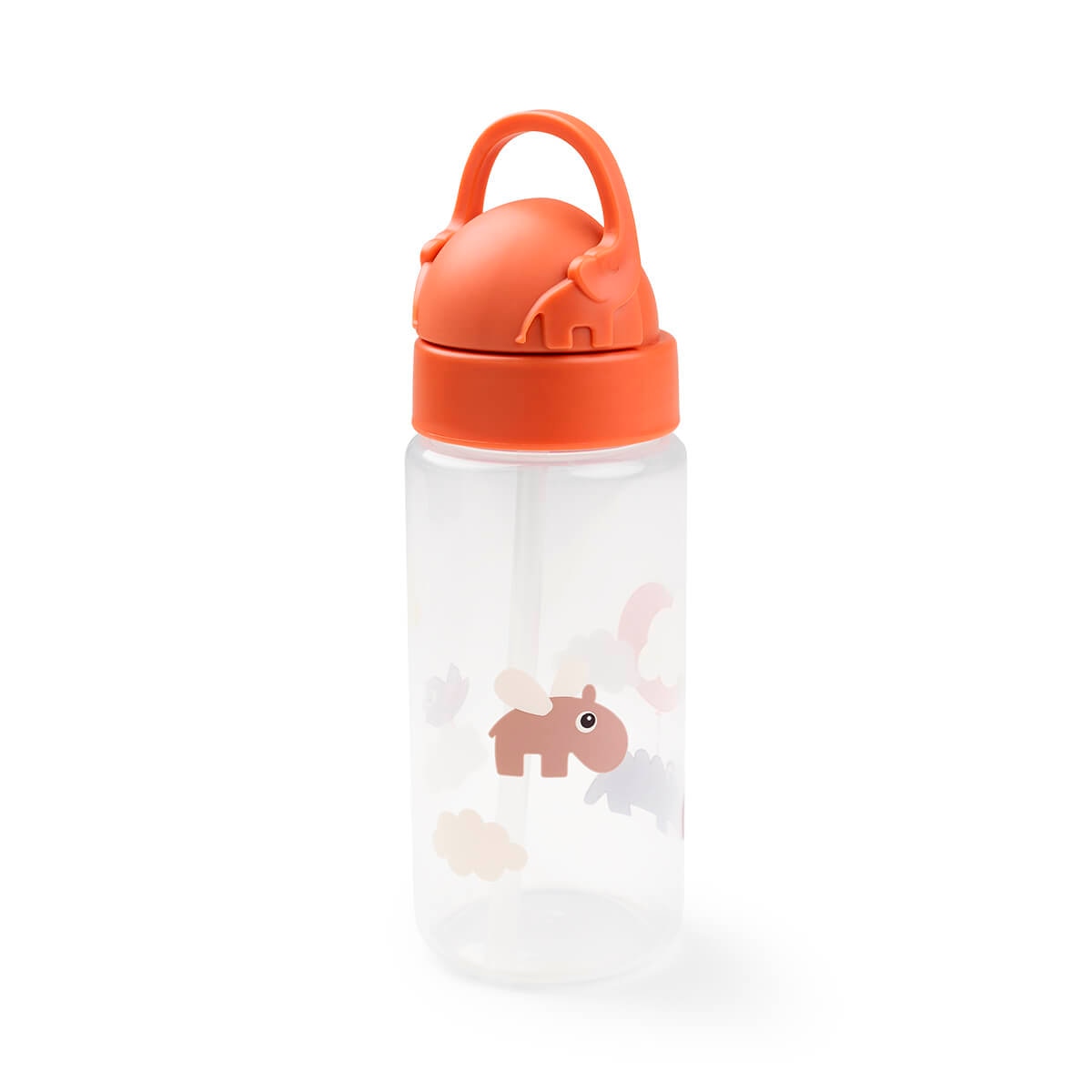 Botella con pajita Done by Deer Happy Clouds - Naranja Naranja-3
