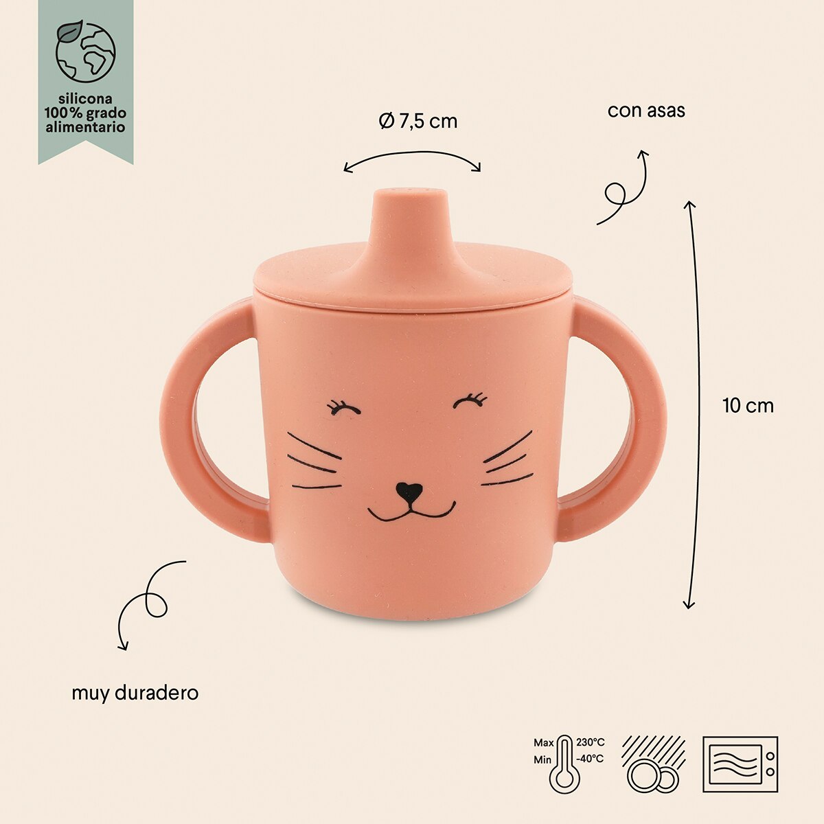 Taza silicona Trixie con boquilla - Rosa claro Rosa claro-3