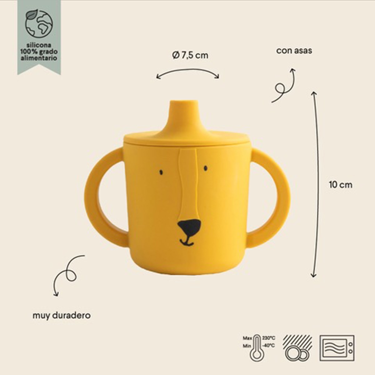 Taza silicona Trixie con boquilla - Amarillo Amarillo-2