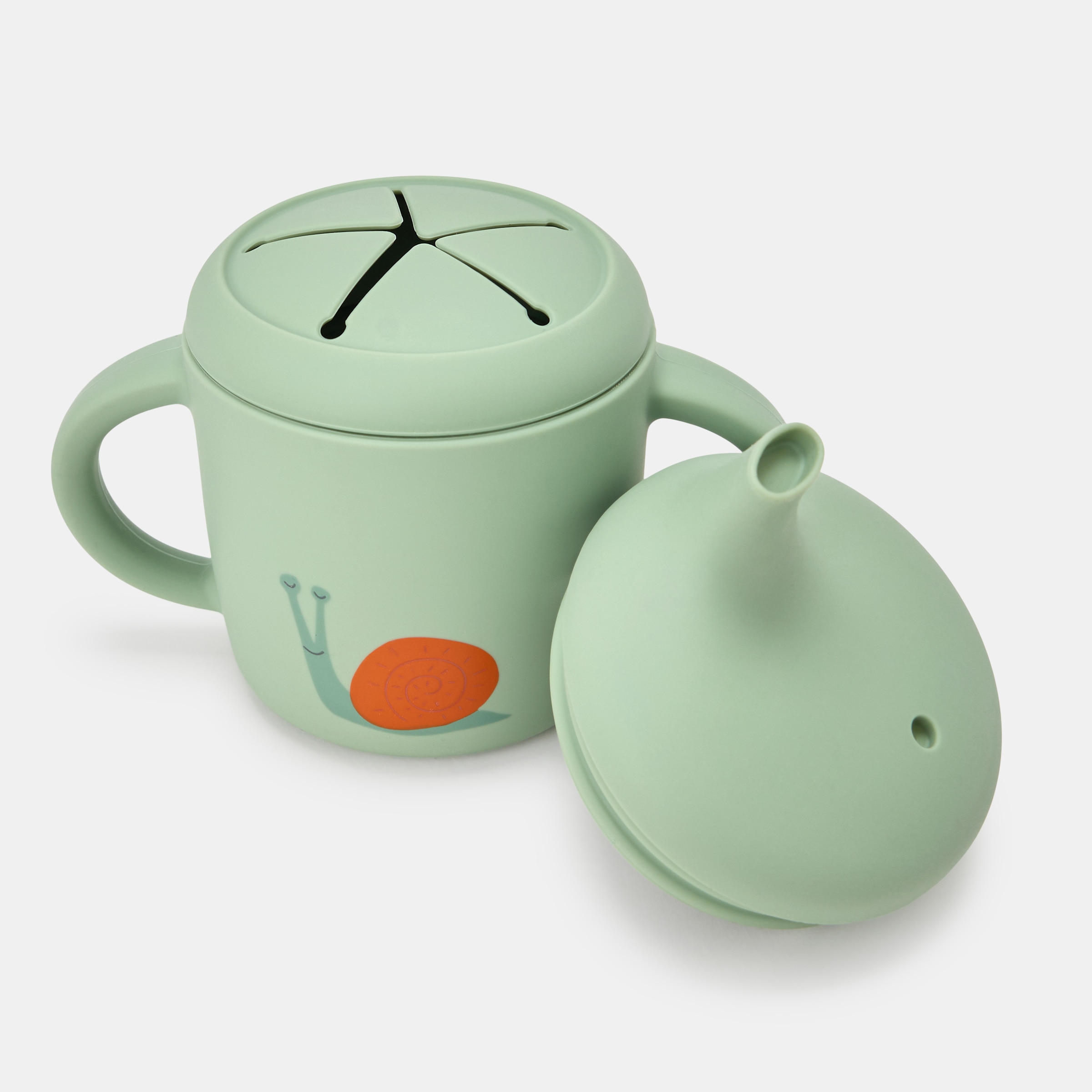 Copo de aprendizagem BLW e porta-alimentos de silicone Bbest Verde Primavera-2
