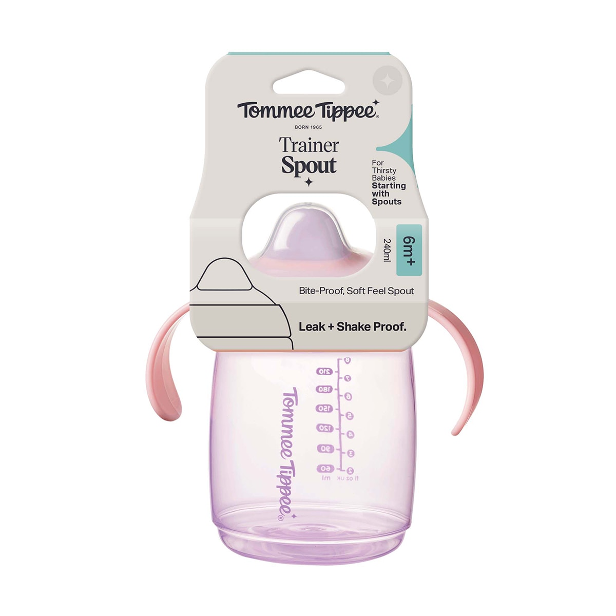 Taza aprendizaje Tommee Tippee trainer Spout 240ml, 6 meses Rosa claro Rosa claro-5