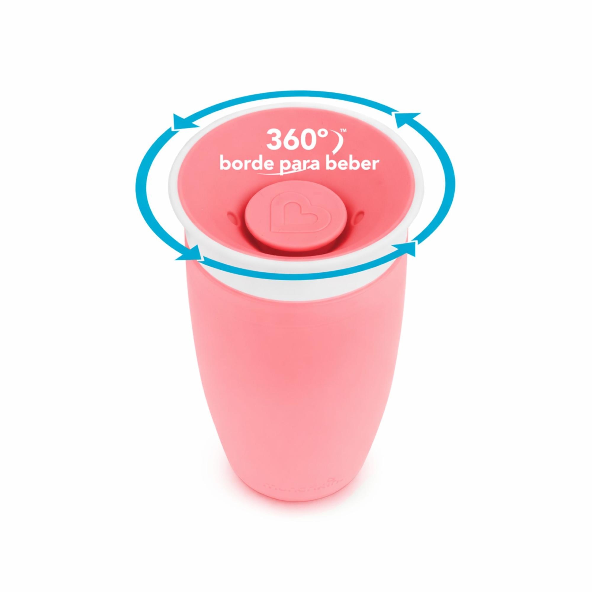 Taza de aprendizaje 360º Munchkin Miracle con tapa 296ml - Rosa Rosa-2