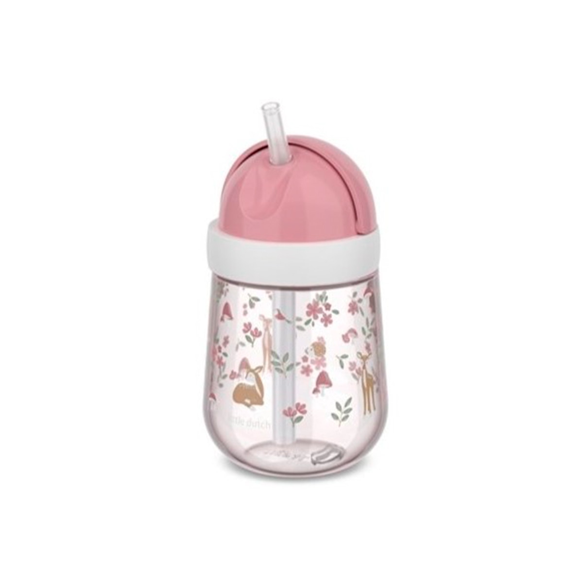 Copo de aprendizagem Little Dutch Mio com palhinha 300 ml Rosa-claro-2