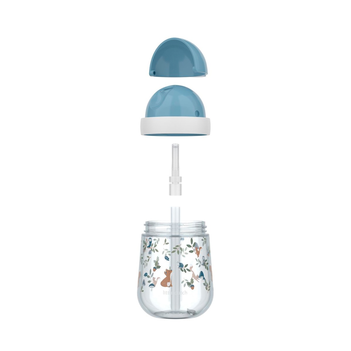 Copo de aprendizagem Little Dutch Mio com palhinha 300 ml Azul-claro-3