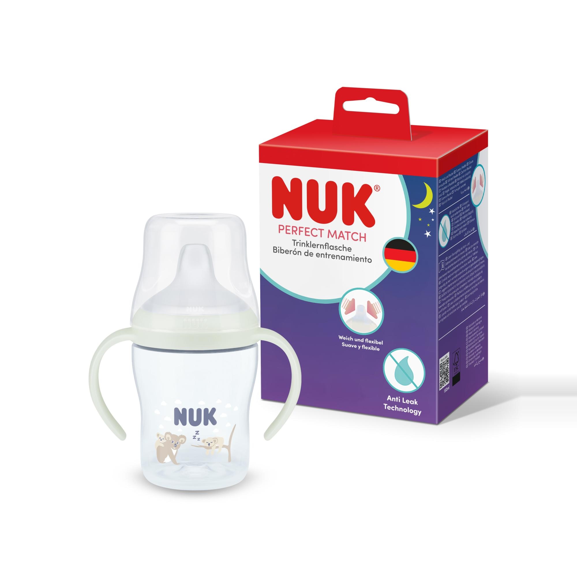 Imagen 3 de Taza aprendizaje NUK nocturna con boquilla silicona 150ml (6m+) - Verde Mint Verde Mint