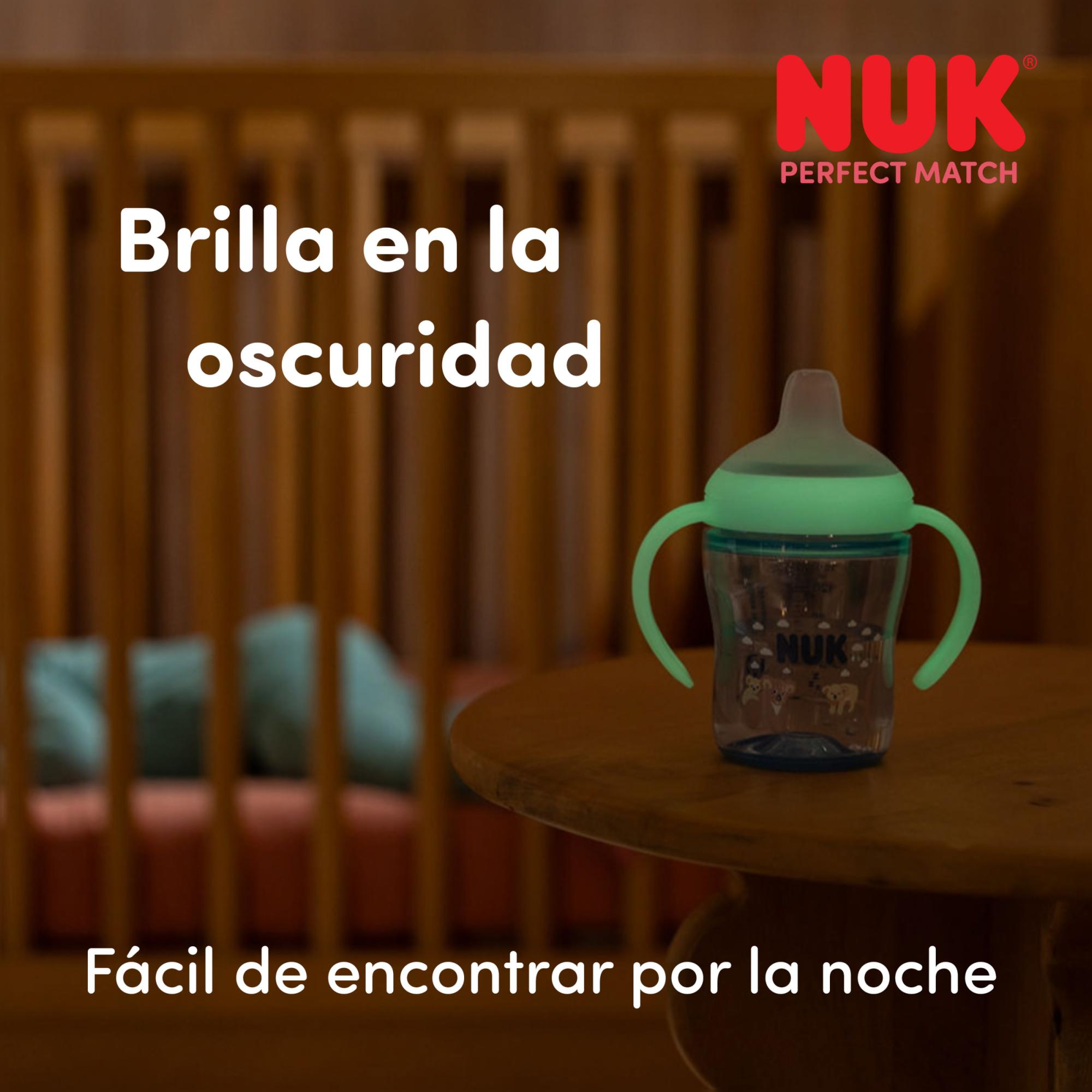 Imagen 9 de Taza aprendizaje NUK nocturna con boquilla silicona 150ml (6m+) - Verde Mint Verde Mint
