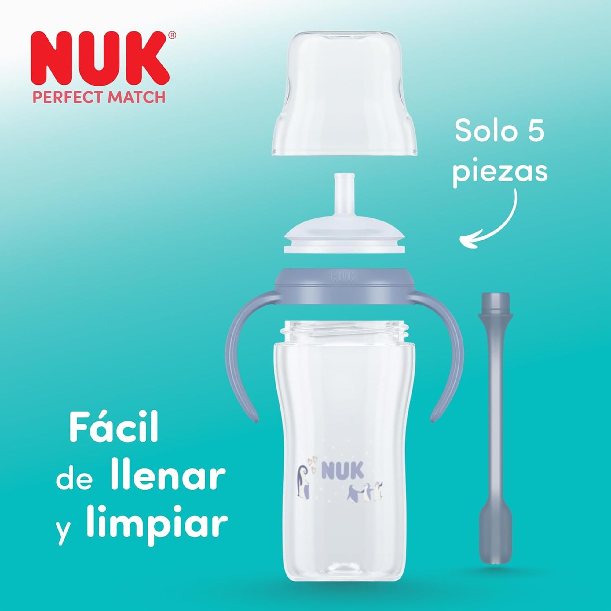 Taza aprendizaje NUK nocturna con pajita 260ml, 8m+ - Esmeralda Azul Esmeralda Azul-3