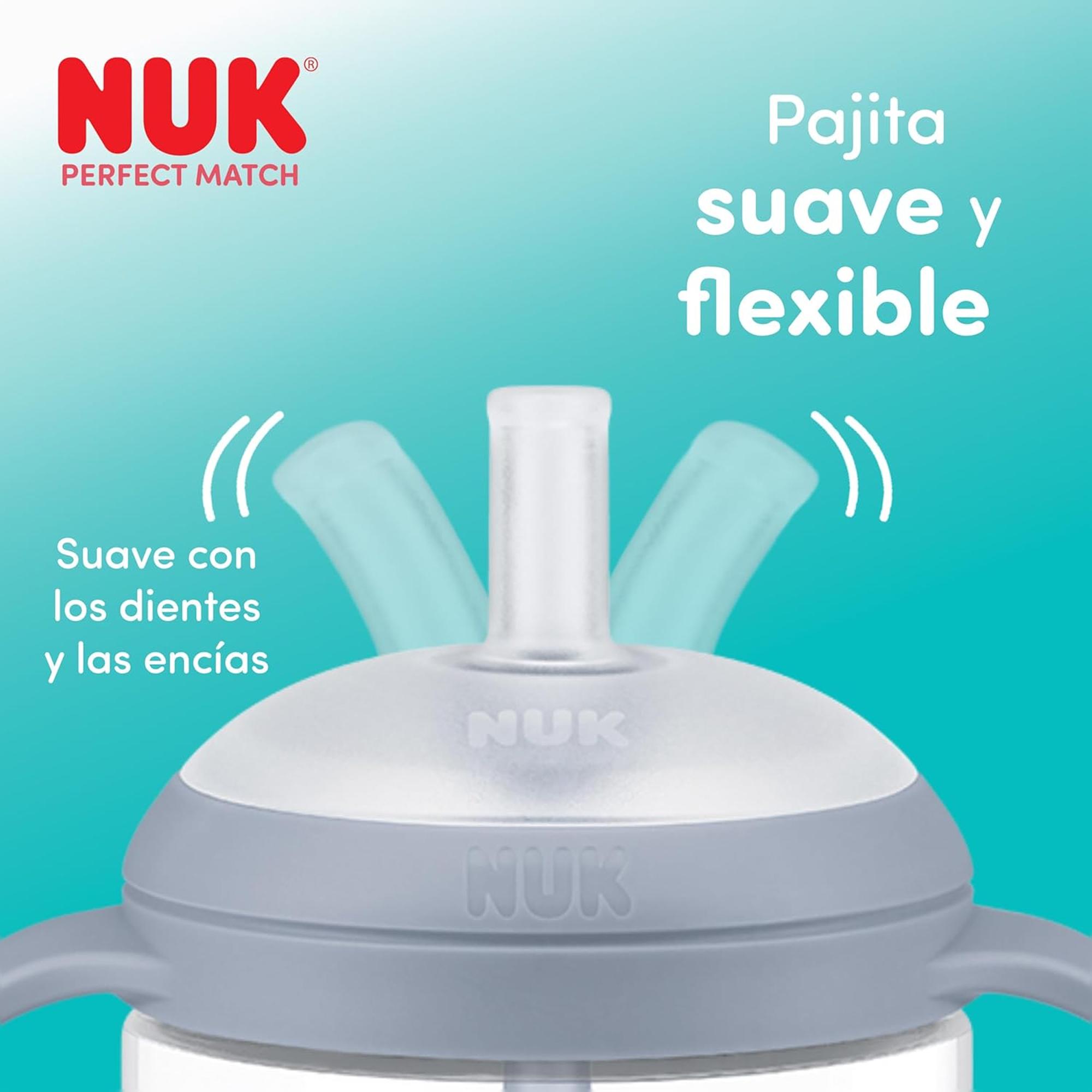 Taza aprendizaje NUK nocturna con pajita 260ml, 8m+ - Esmeralda Azul Esmeralda Azul-6