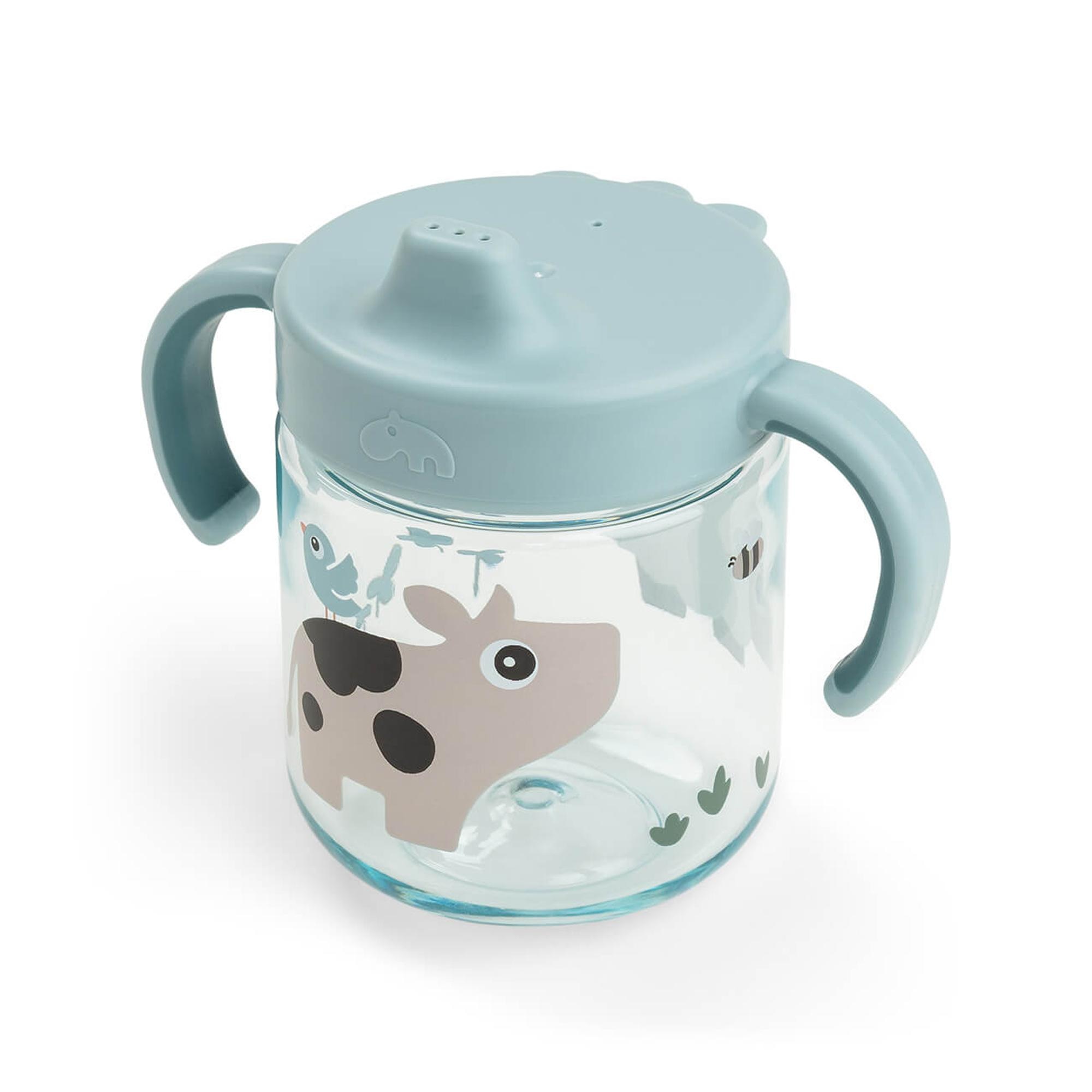 Taza de aprendizaje con asas y antideslizante Done by Deer 260ml - Azul claro Azul claro-1