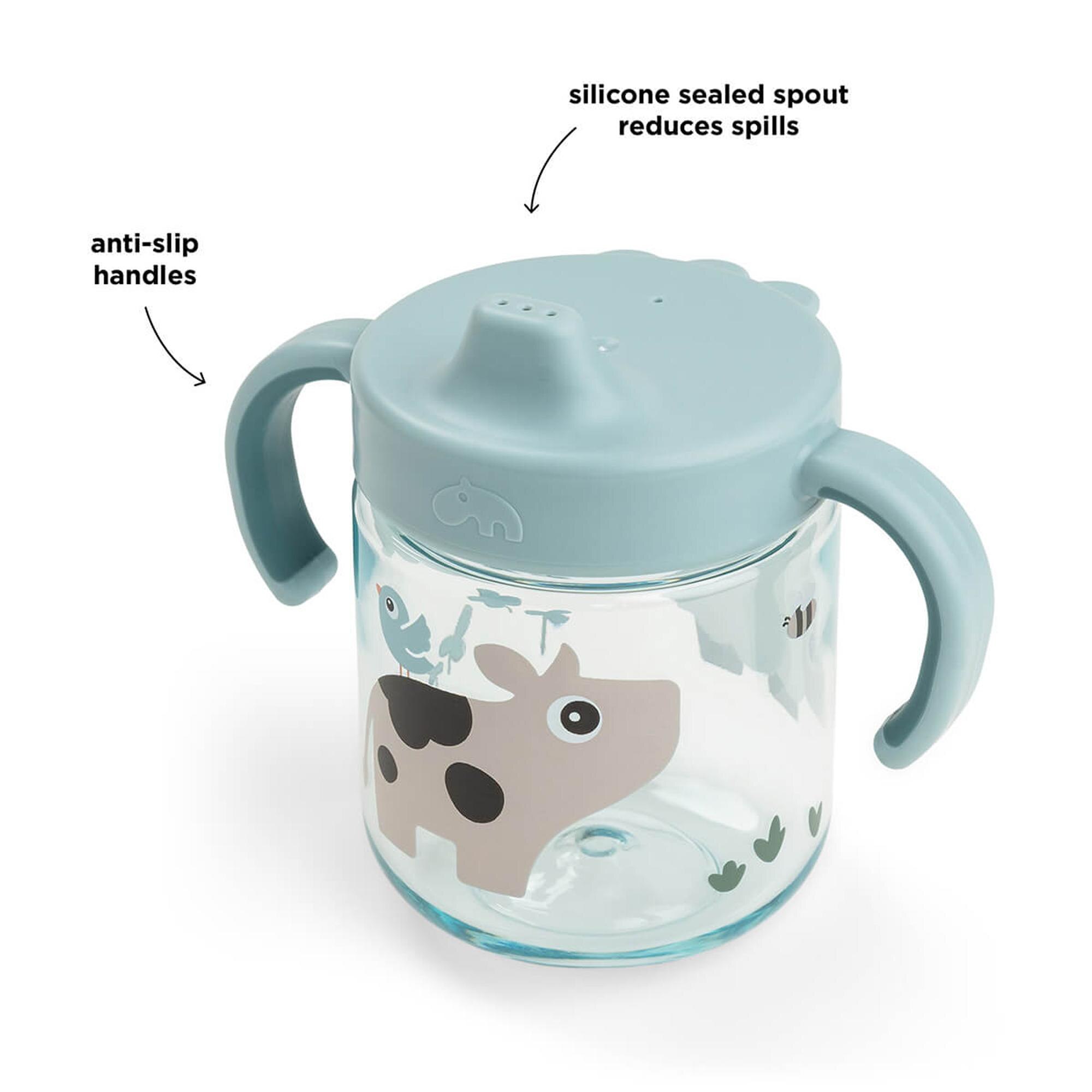 Taza de aprendizaje con asas y antideslizante Done by Deer 260ml - Azul claro Azul claro-4