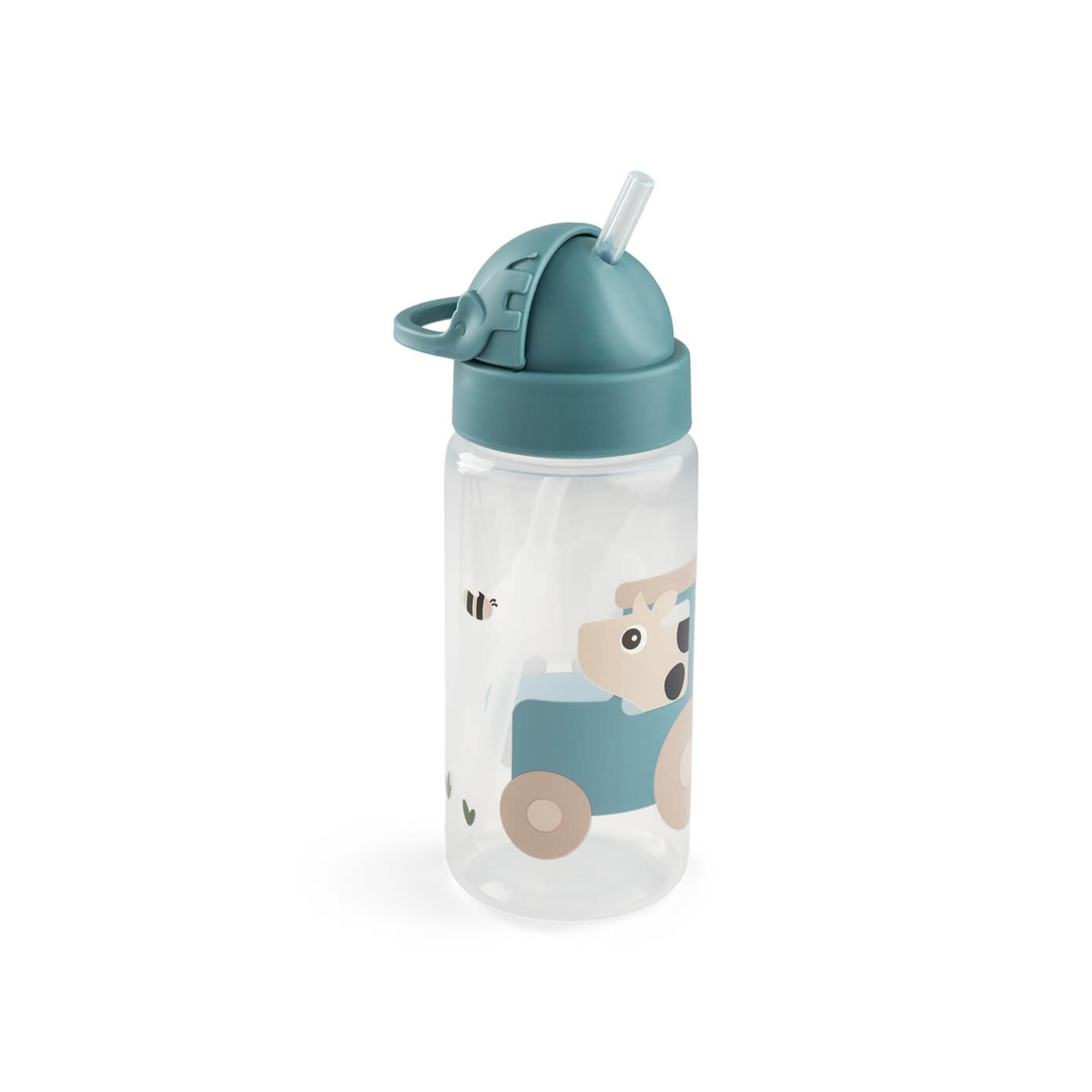 Garrafa com Palhinha Done by Deer 350ml Azul-2