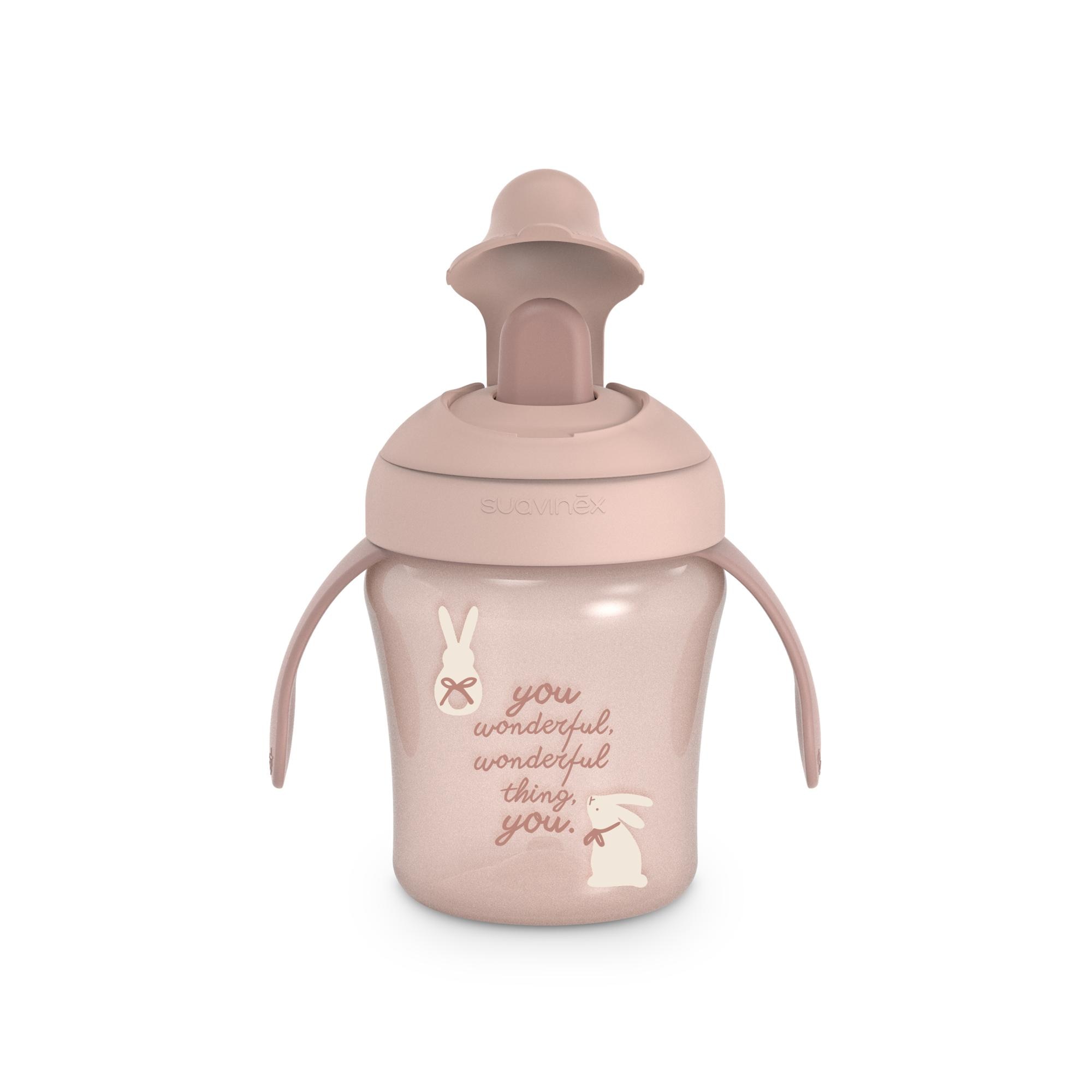 Copo de Aprendizagem Wonderland com Boquilha Rígida e Asas - 200 ml Rosa-claro-2