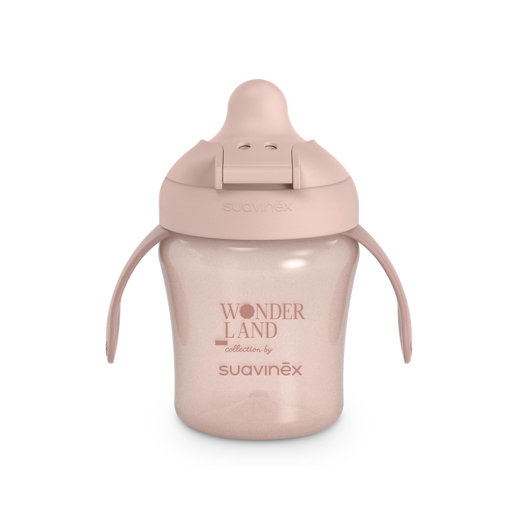 Copo de Aprendizagem Wonderland com Boquilha Rígida e Asas - 200 ml Rosa-claro-3