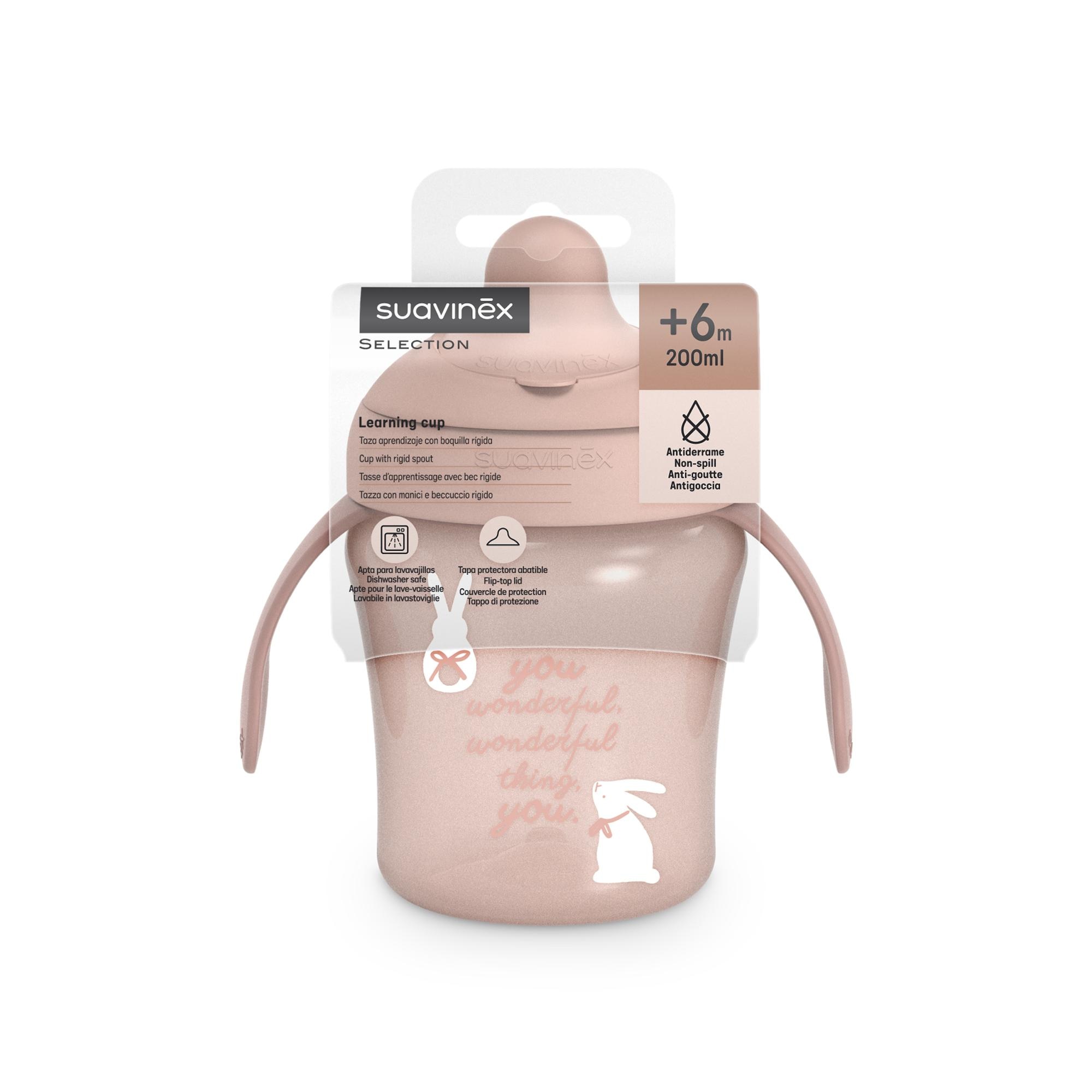 Copo de Aprendizagem Wonderland com Boquilha Rígida e Asas - 200 ml Rosa-claro-4