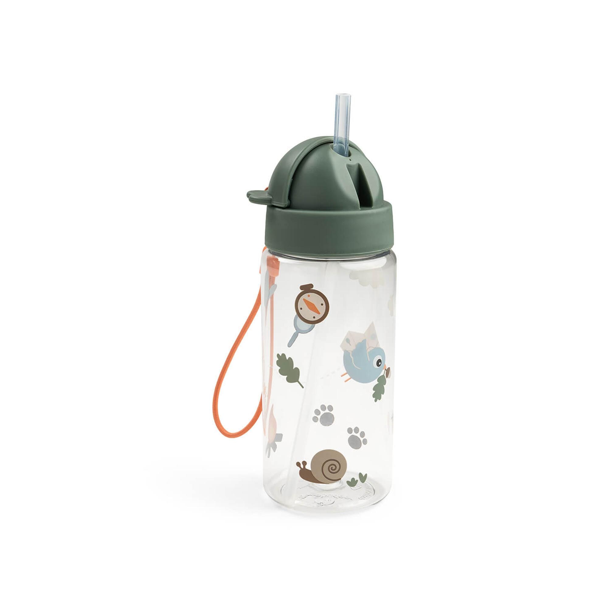 Garrafa com Palhinha 350 ml Coleç. Tiny Trails Verde-militar-1