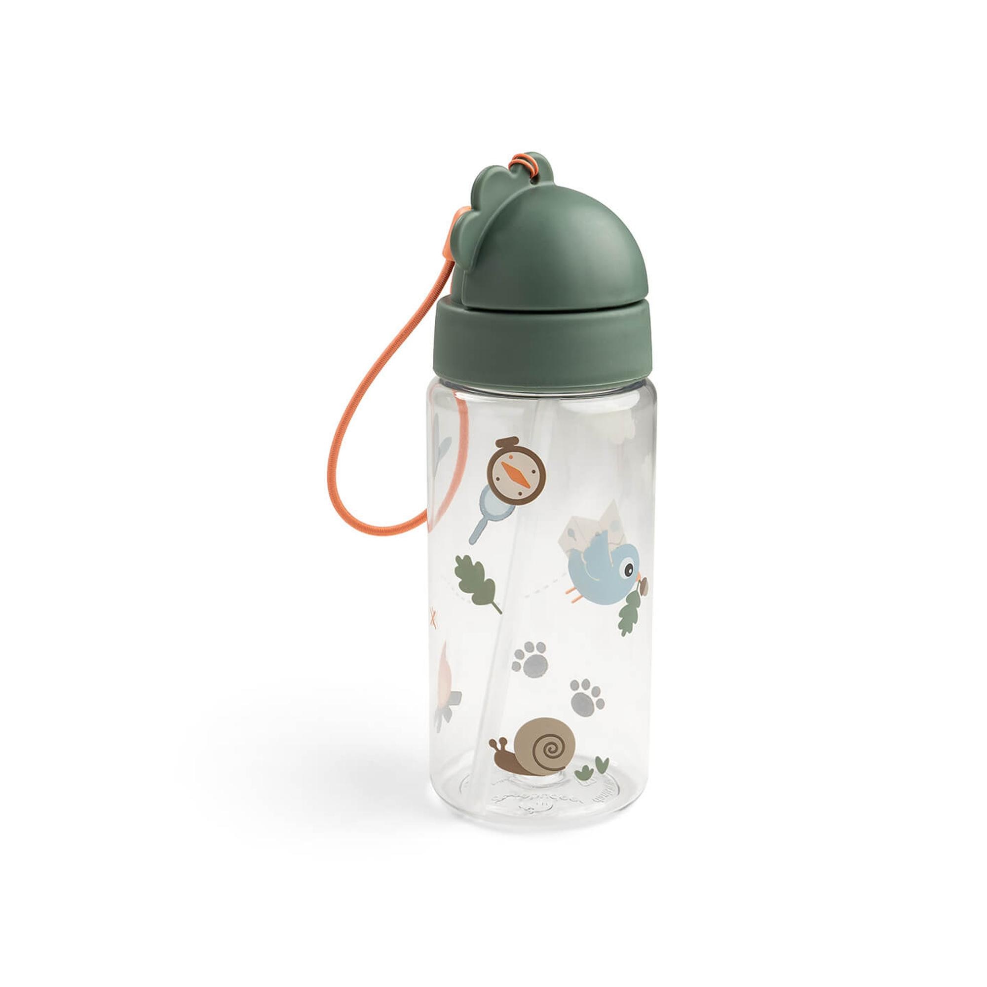 Garrafa com Palhinha 350 ml Coleç. Tiny Trails Verde-militar-2