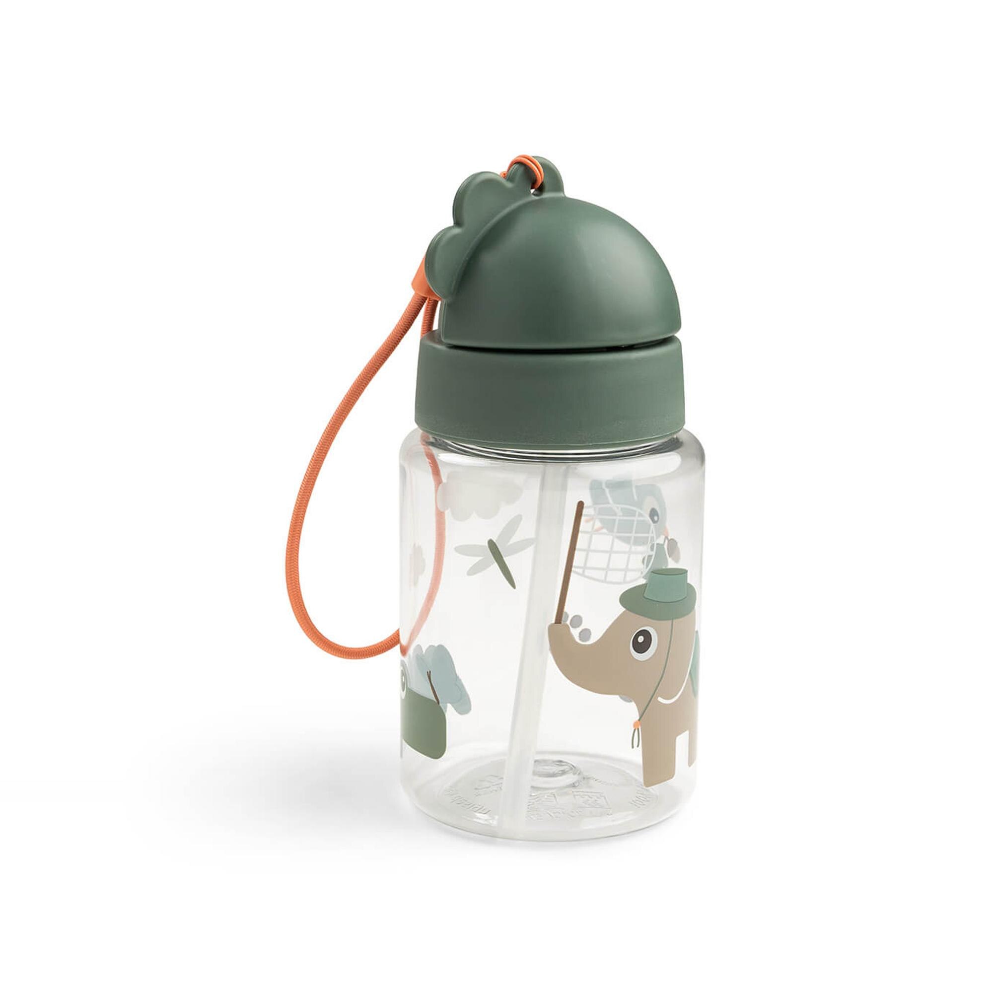 Botella con pajita Done by Deer 280ml colecc. Tiny Trails - Verde militar Verde militar-2