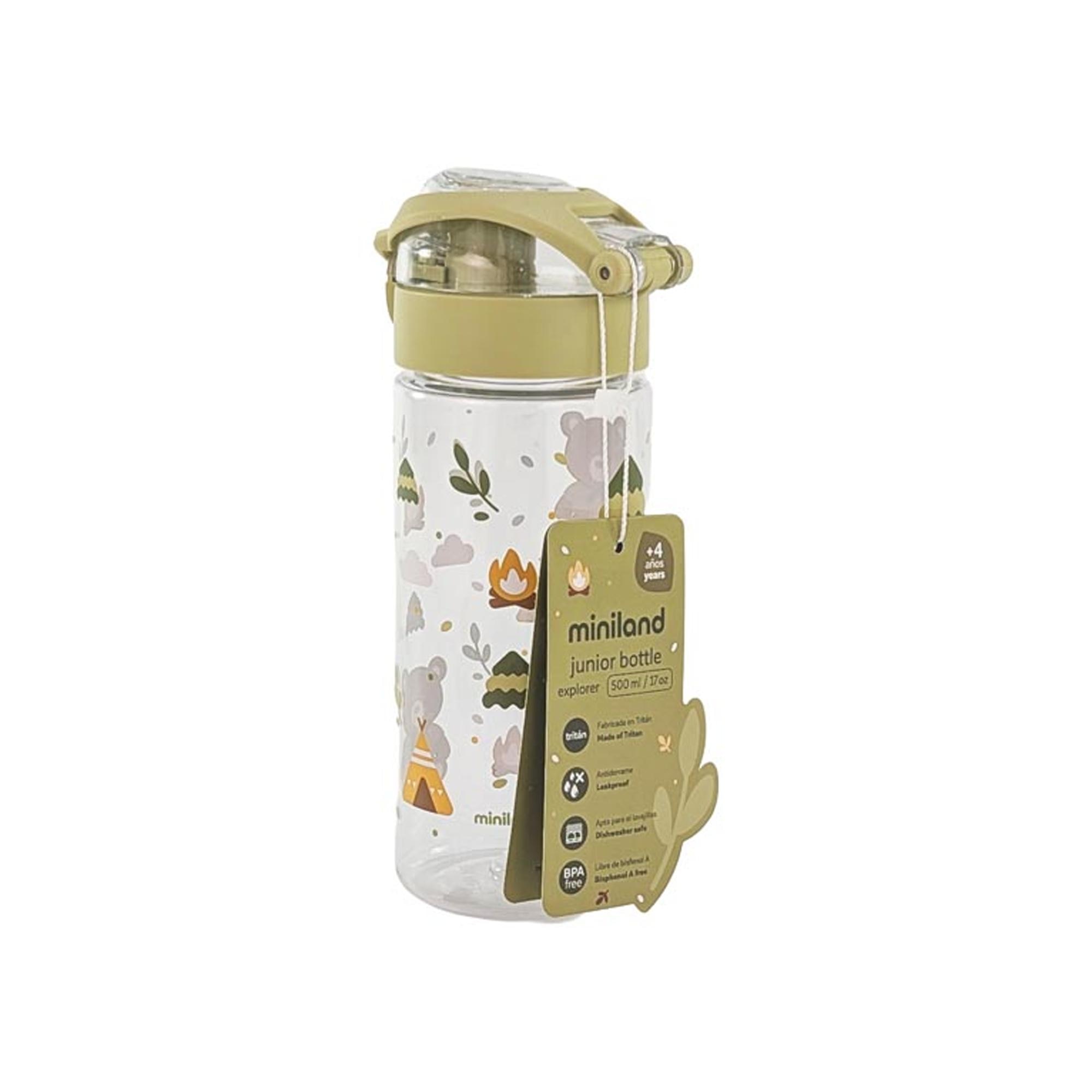 Botella infantil Miniland tritán con tapa 500ml - Verde primavera Verde primavera-9