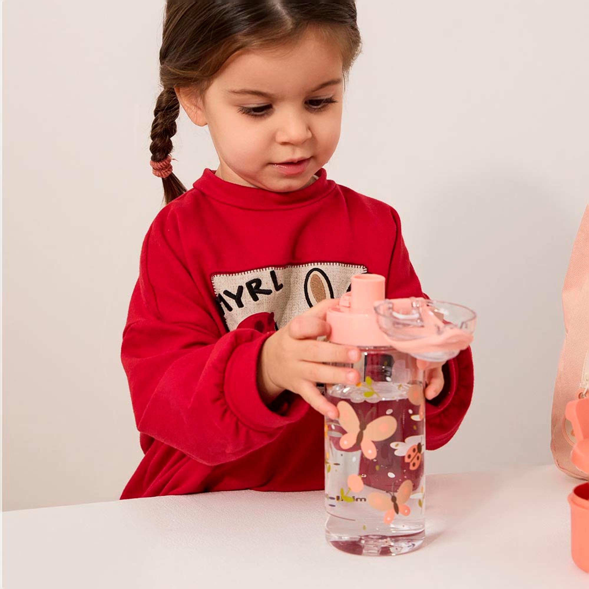 Garrafa infantil Miniland em Tritan com Tampa 500ml Salmão-4
