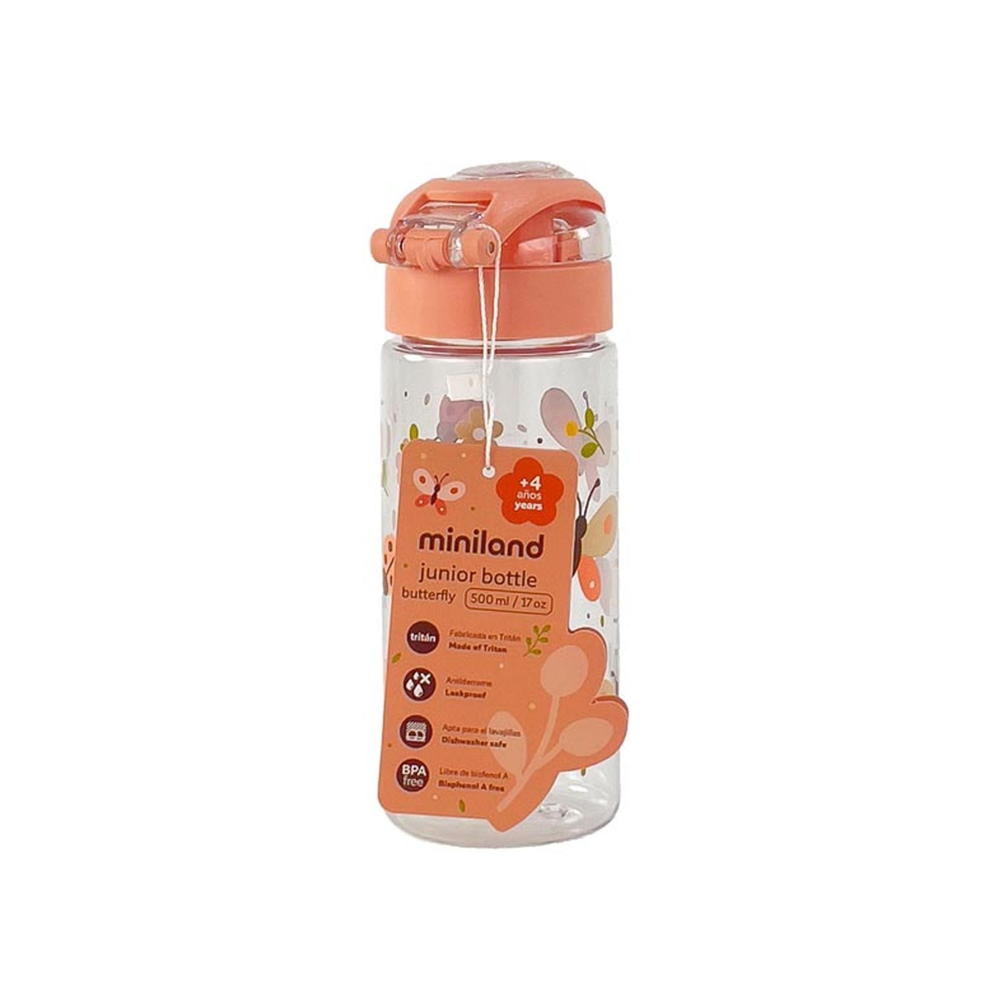 Garrafa infantil Miniland em Tritan com Tampa 500ml Salmão-10