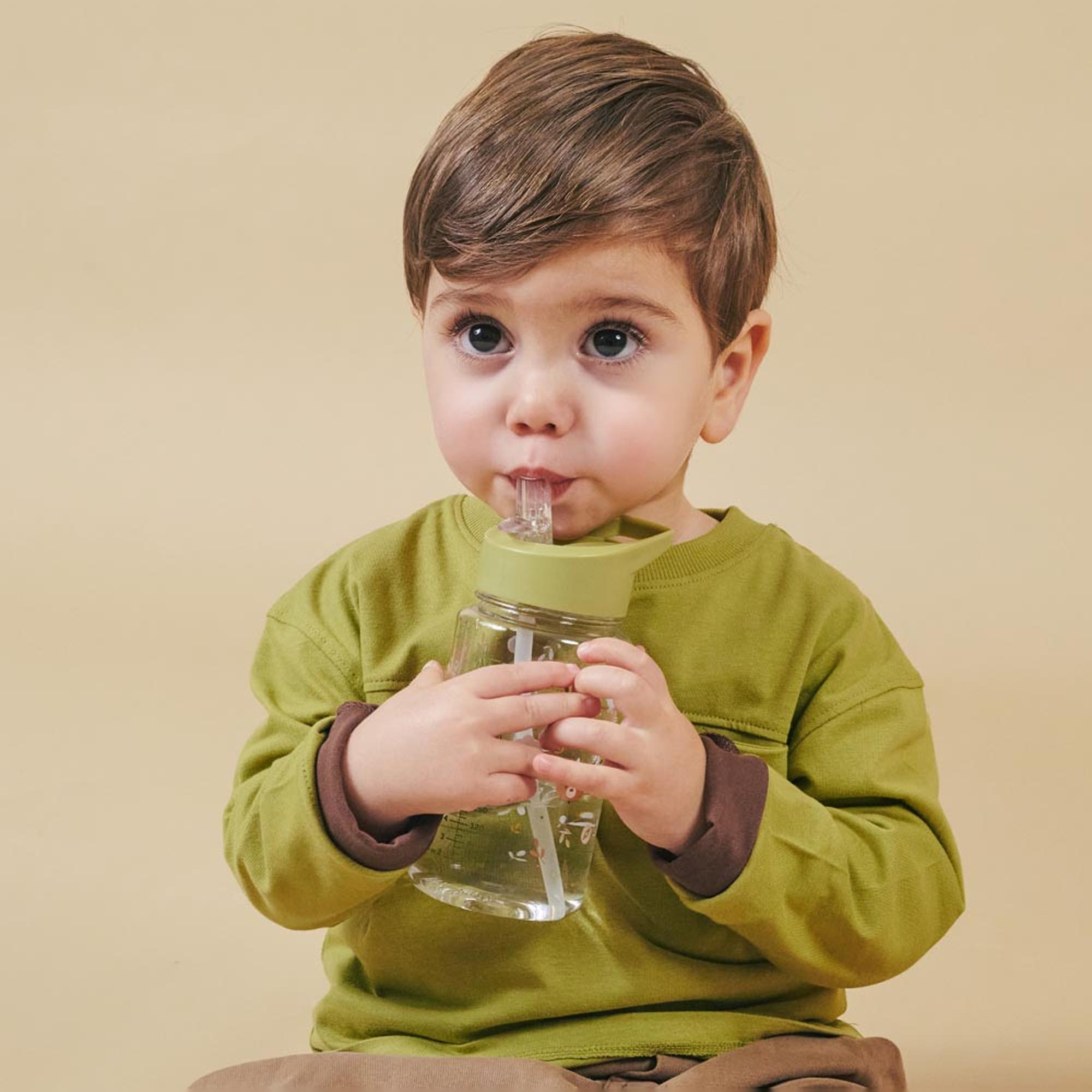 Garrafa Infantil Tritan com Palhinha Rígida - 450 ml Verde Primavera-5