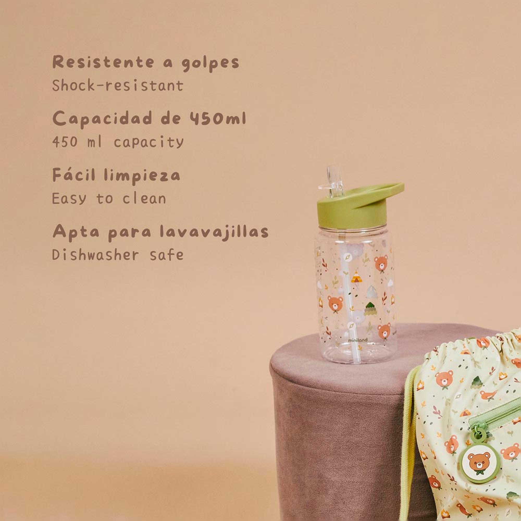 Garrafa Infantil Tritan com Palhinha Rígida - 450 ml Verde Primavera-6