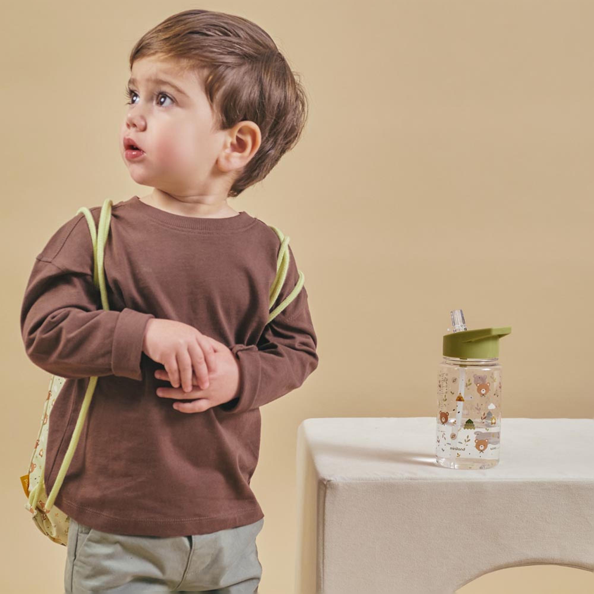 Garrafa Infantil Tritan com Palhinha Rígida - 450 ml Verde Primavera-7