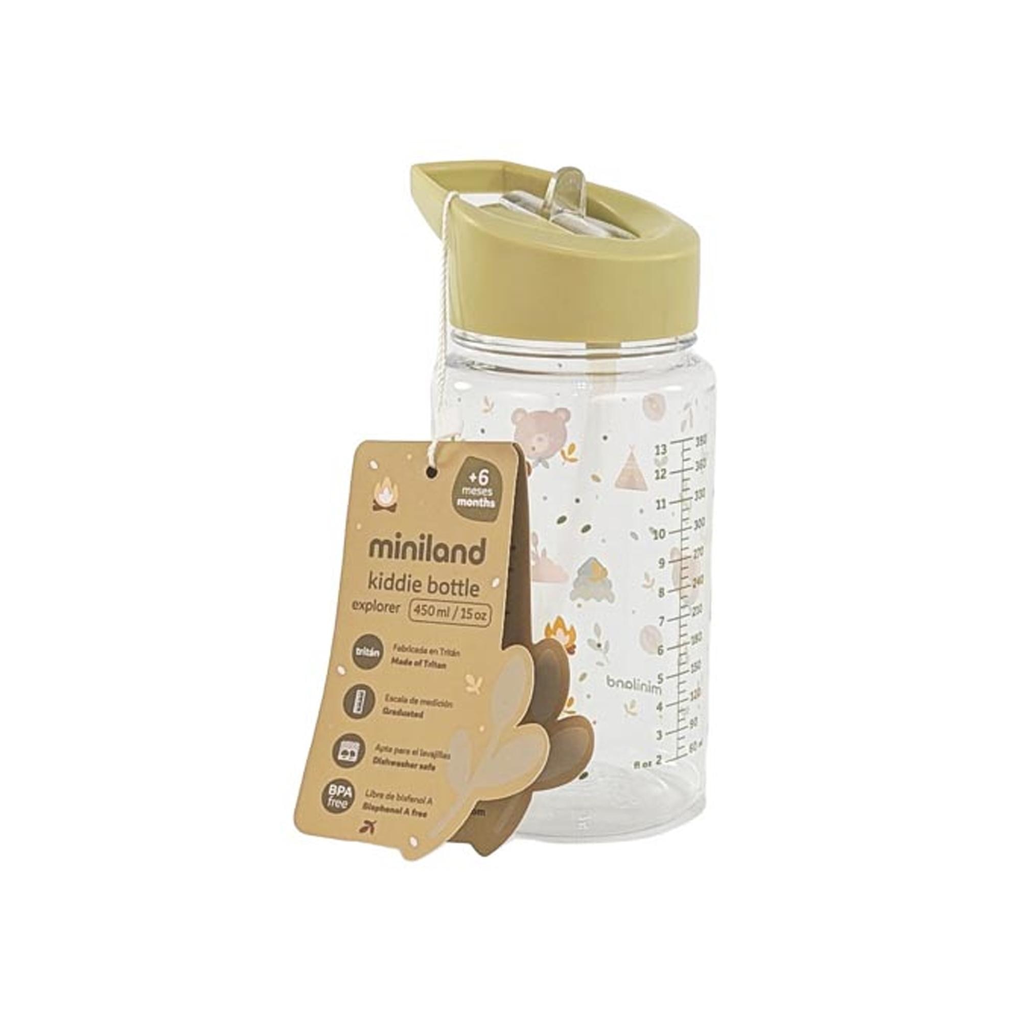 Garrafa Infantil Tritan com Palhinha Rígida - 450 ml Verde Primavera-8