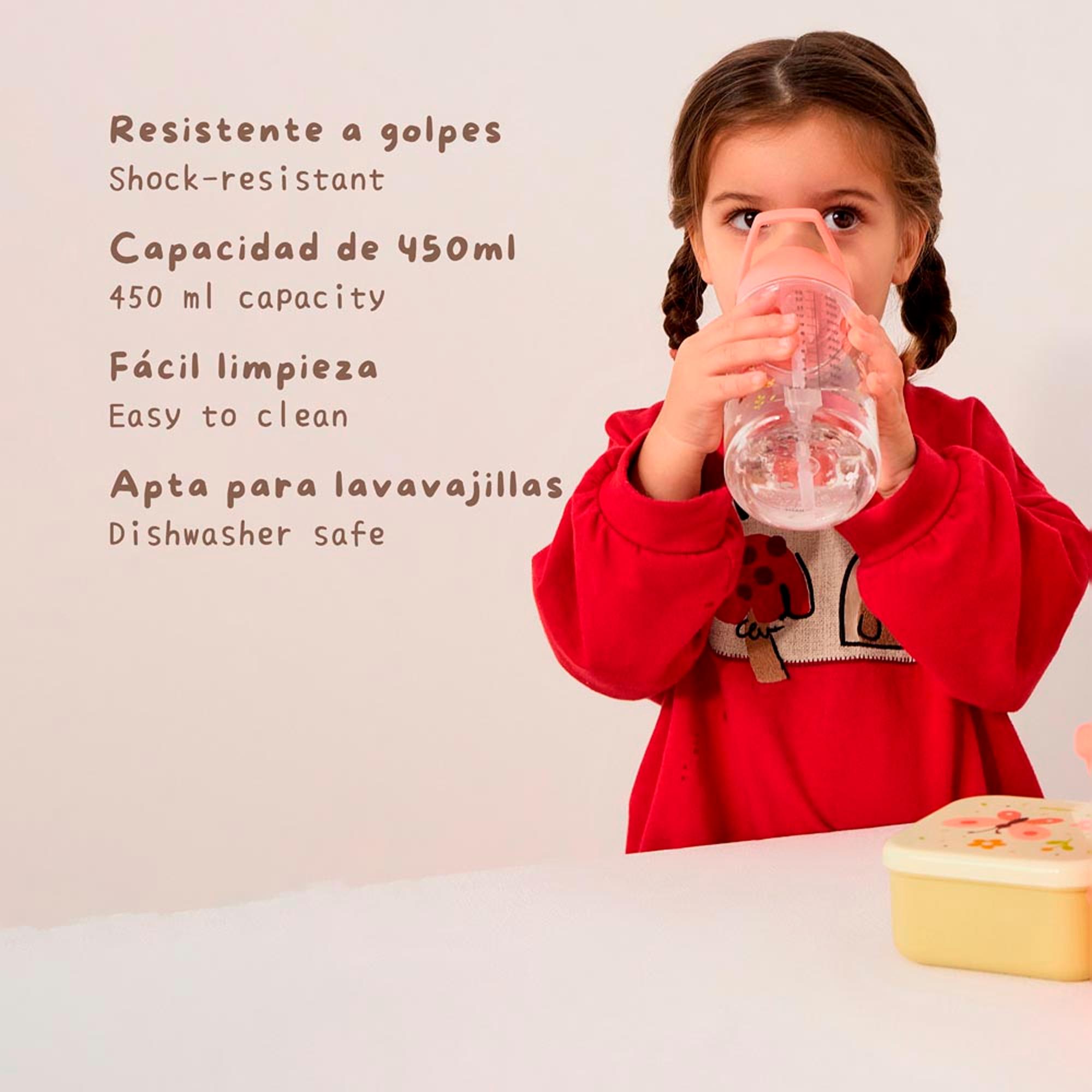 Garrafa Infantil Tritan com Palhinha Rígida - 450 ml Salmão-6
