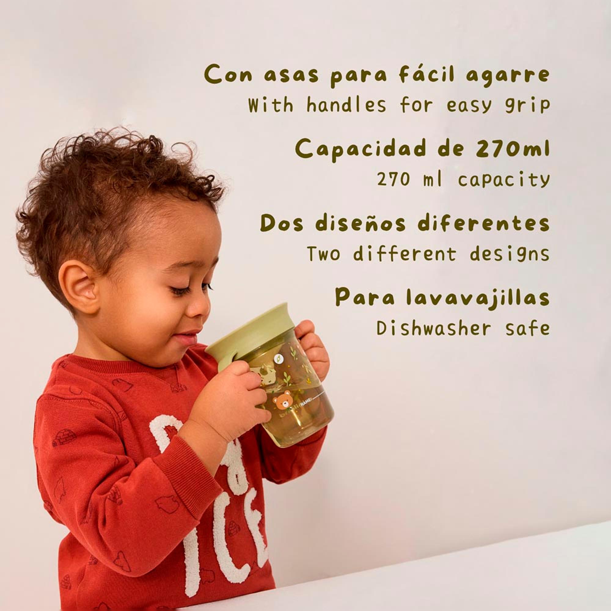 Copo de Aprendizagem Miniland 360º Antiderrame 270 ml Verde Primavera-6