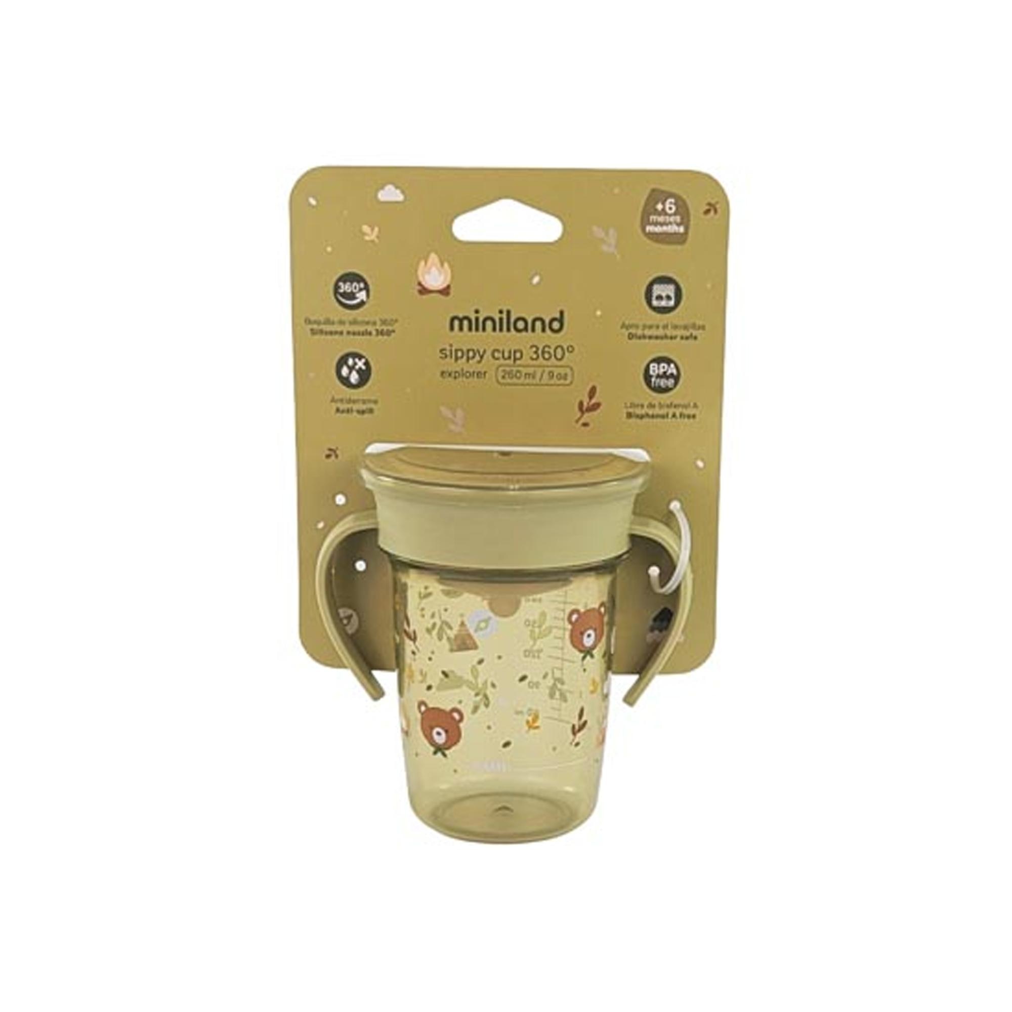Copo de Aprendizagem Miniland 360º Antiderrame 270 ml Verde Primavera-9