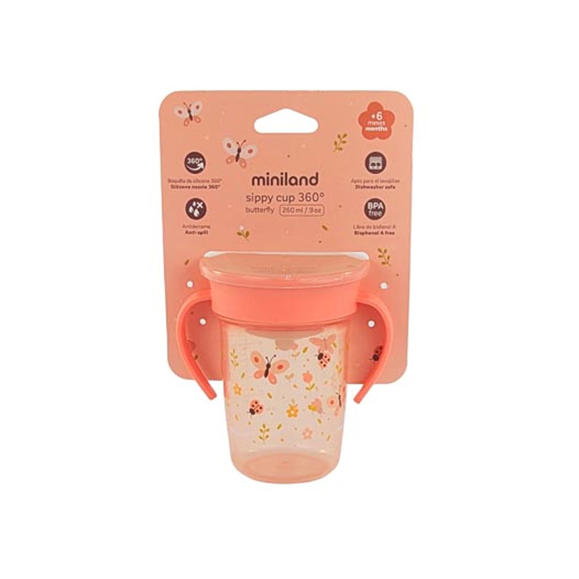 Copo de Aprendizagem Miniland 360º Antiderrame 270 ml Salmão-9