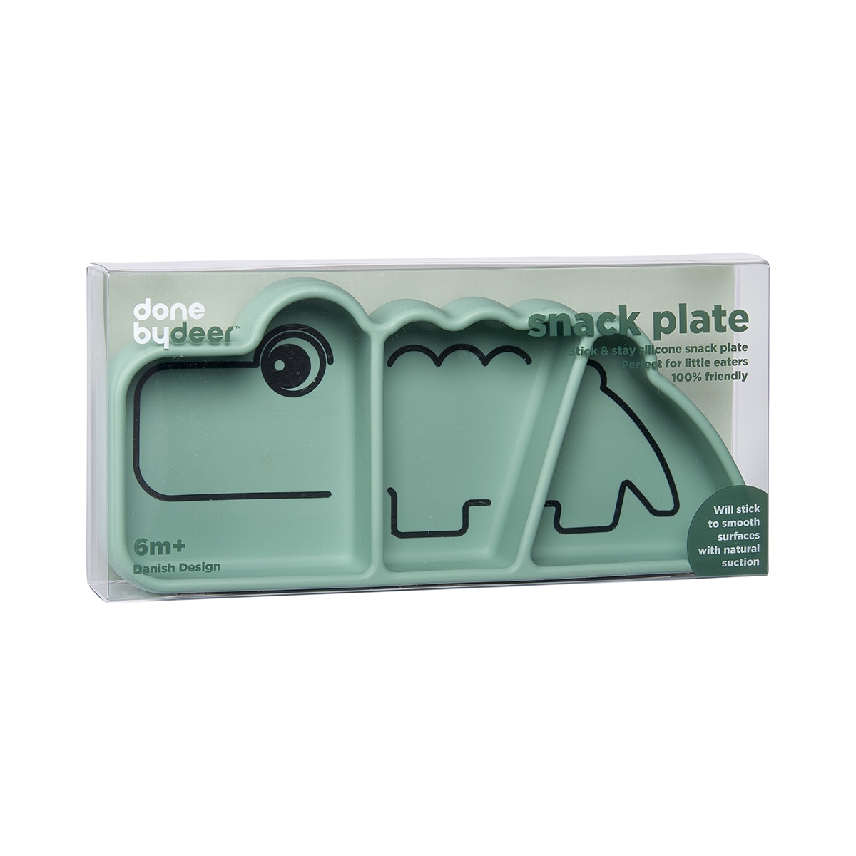 Plato de silicona Done by Deer stick&stay croco con ventosa - Verde anticuario Verde anticuario-3