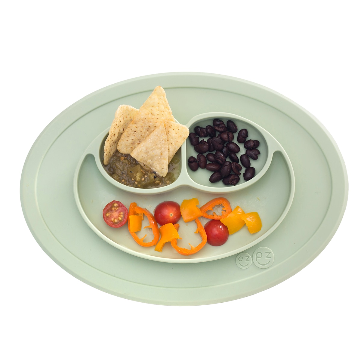 Plato con compartimentos EZPZ Mini Mat (12M+) - Gris verdoso Gris verdoso-2