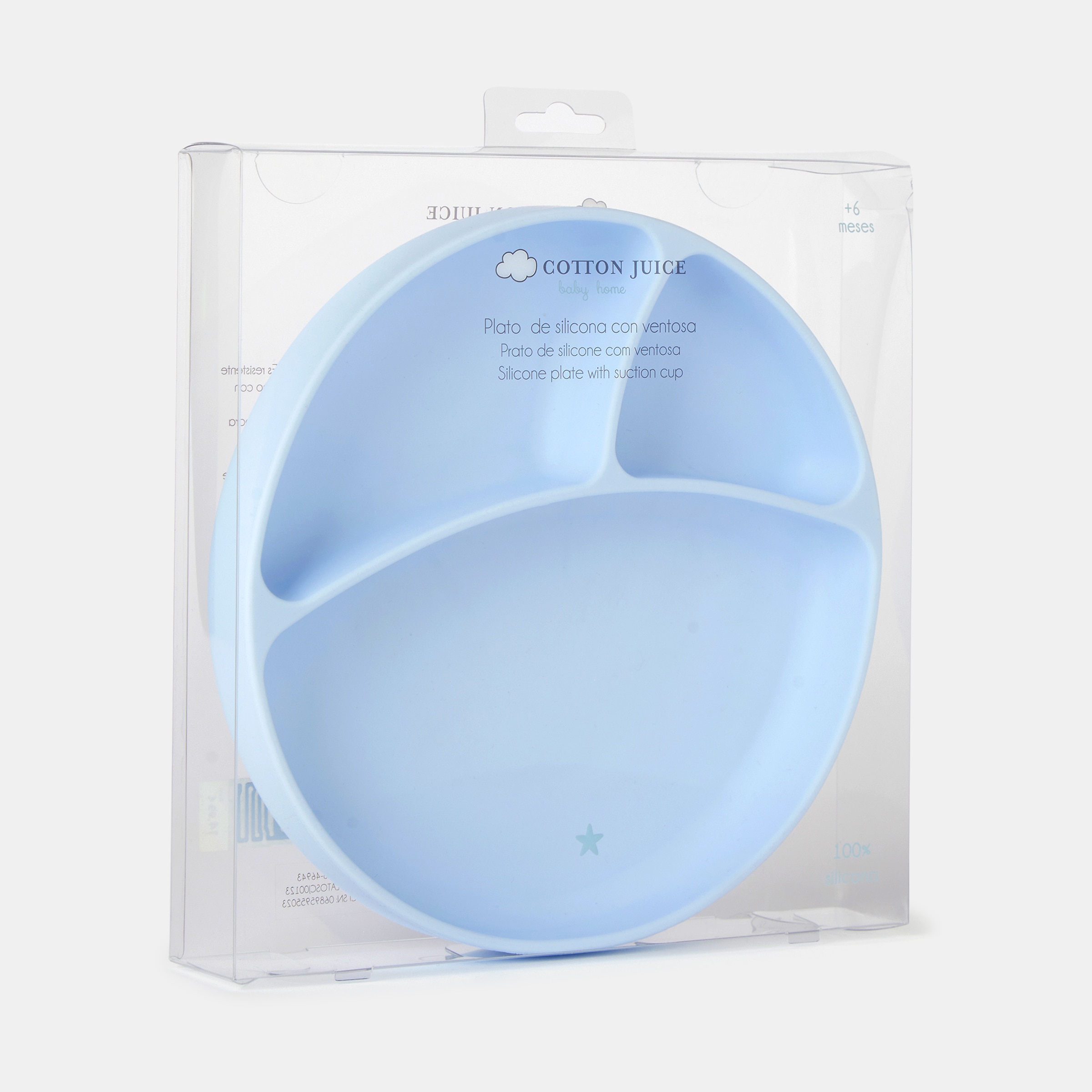 Prato de Silicone com Ventosa Azul-3