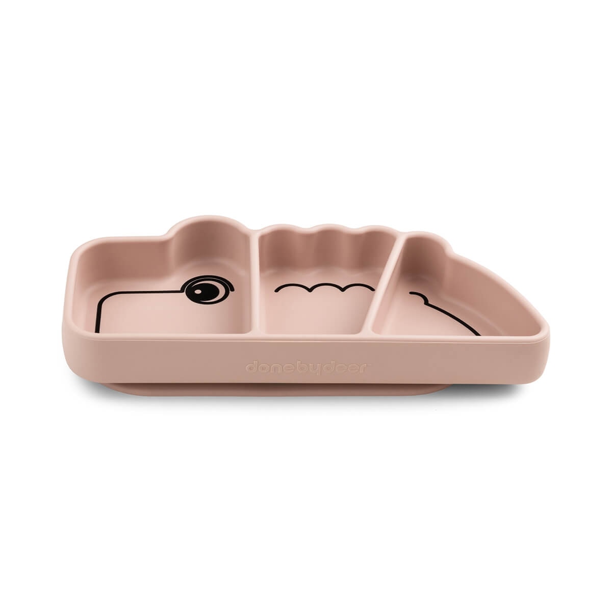 Prato de Silicone Stick&stay Elphee Croco com Ventosa Rosa-claro-2