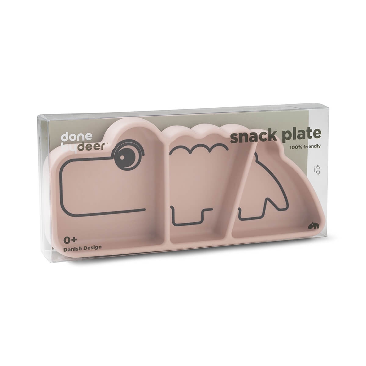 Prato de Silicone Stick&stay Elphee Croco com Ventosa Rosa-claro-3