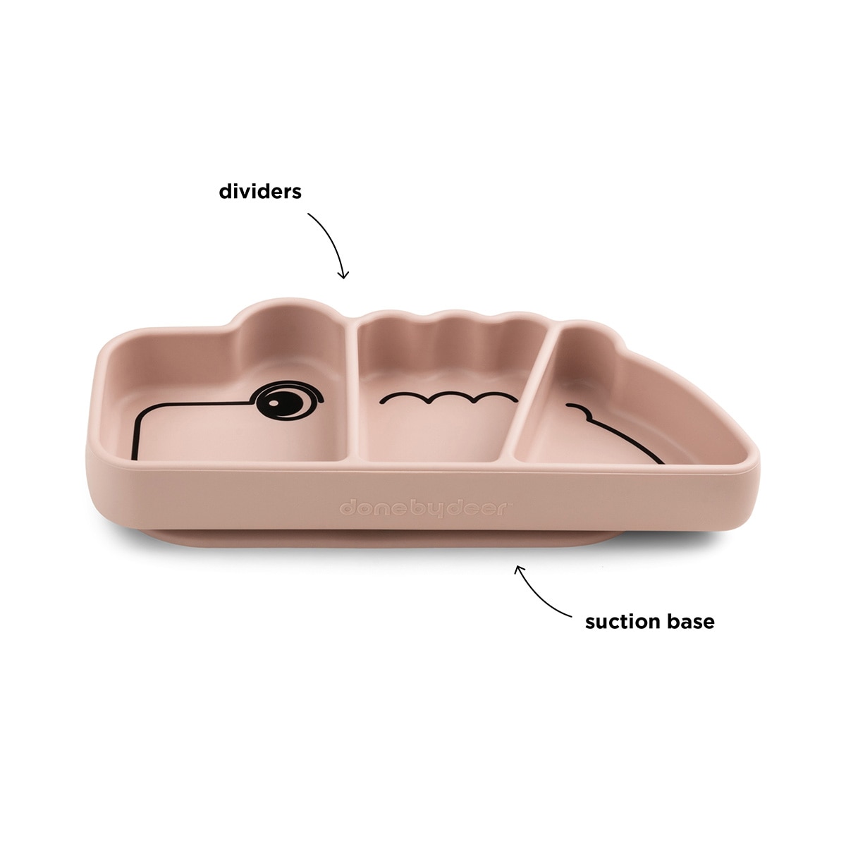 Prato de Silicone Stick&stay Elphee Croco com Ventosa Rosa-claro-4