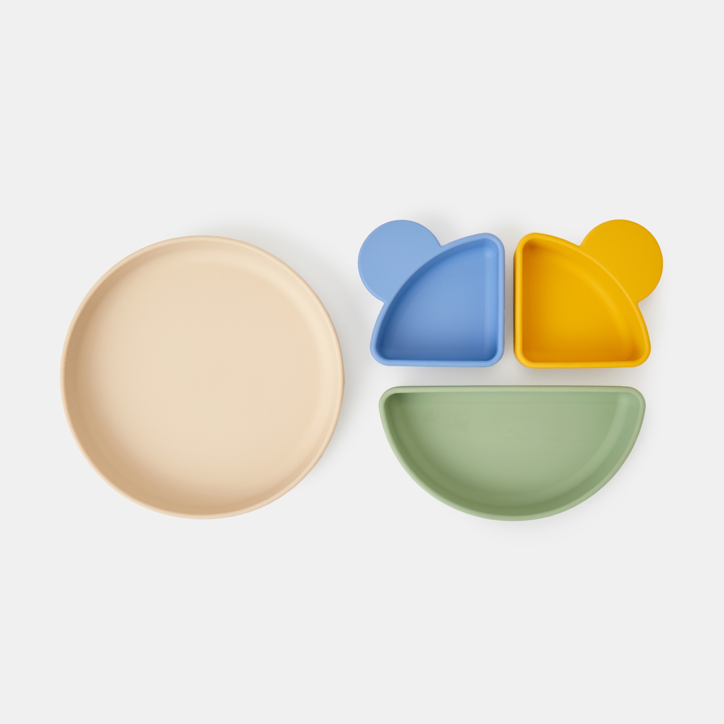 Prato de Silicone com Ventosa e 3 Compartimentos Multicolor-2