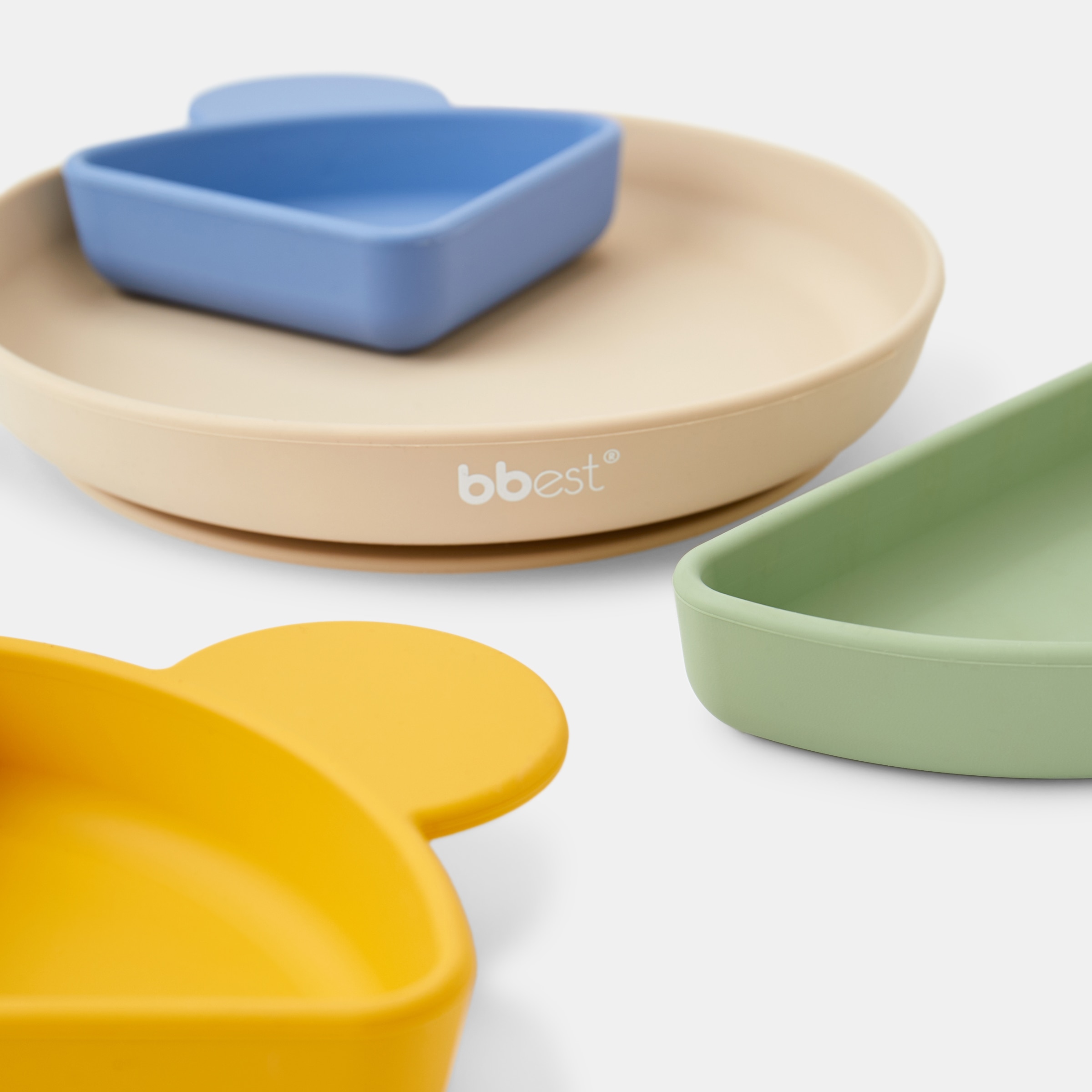 Prato de Silicone com Ventosa e 3 Compartimentos Multicolor-3