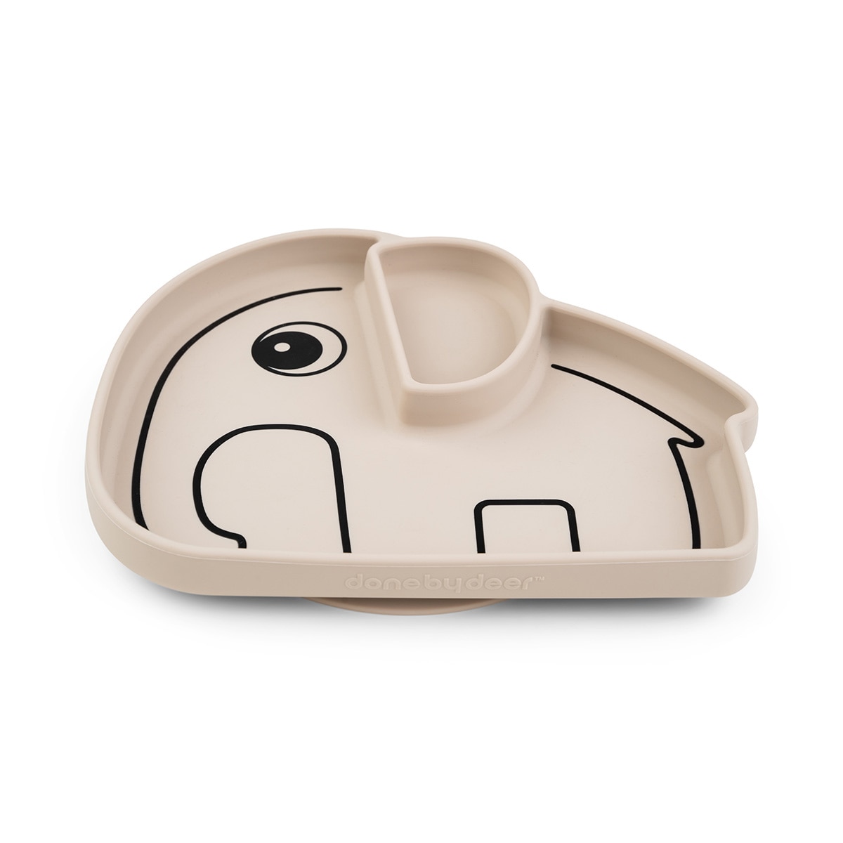Prato de Silicone Stick&stay Elphee com Ventosa Bege-2