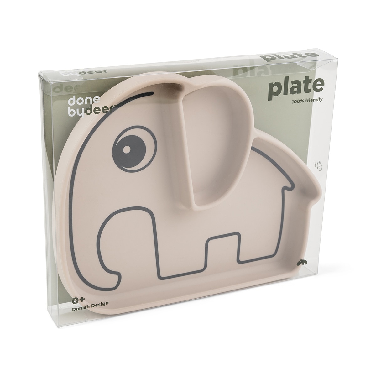 Prato de Silicone Stick&stay Elphee com Ventosa Bege-3