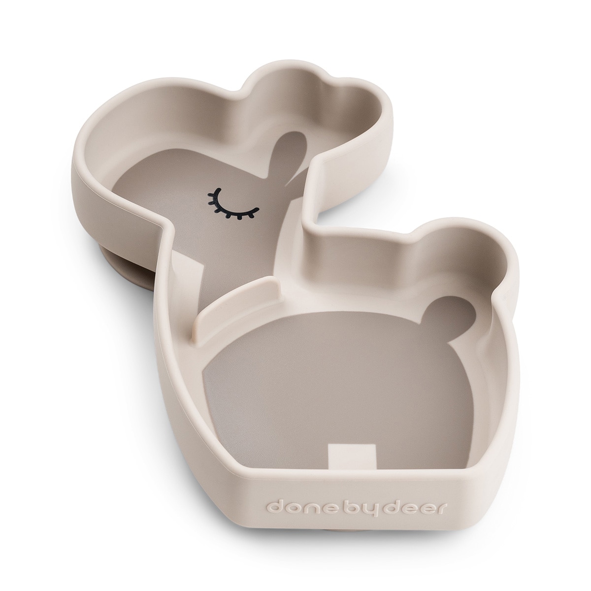 Prato de Silicone Stick&Stay Lalee com Ventosa Bege-2