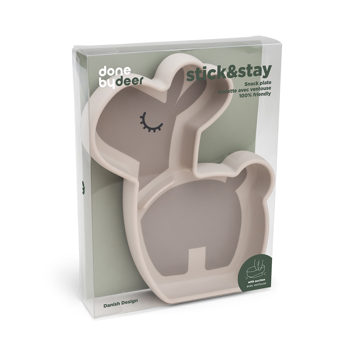 Prato de Silicone Stick&Stay Lalee com Ventosa Bege-4