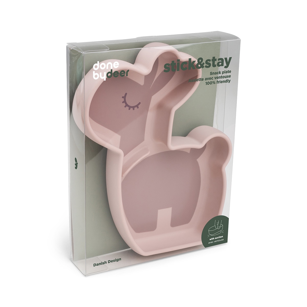 Plato de silicona Done by Deer stick&stay Lalee con ventosa - Rosa Rosa-4